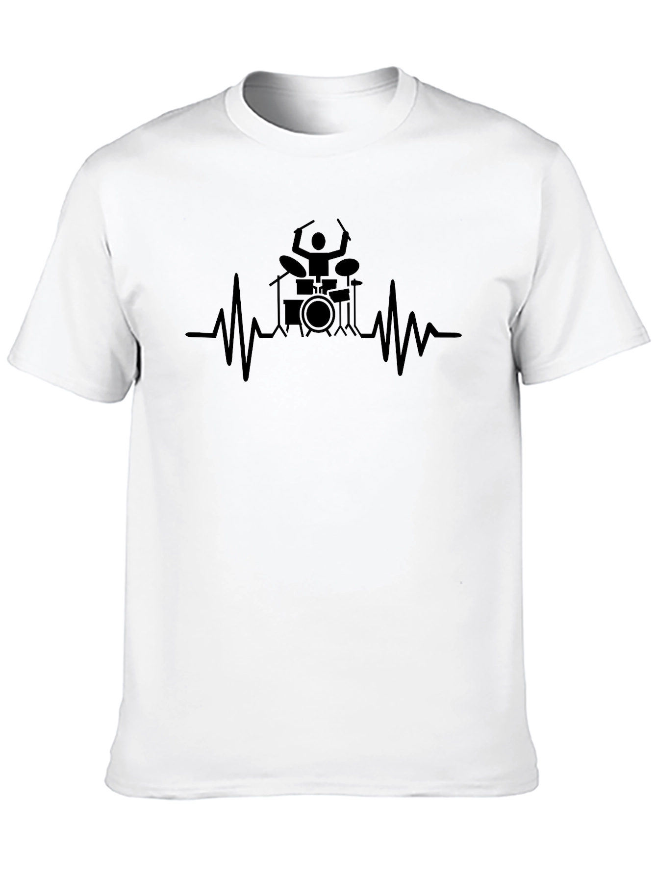 Drummer Heartbeat T-Shirt - Music Lover Tee