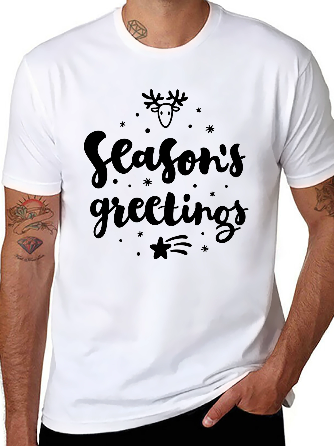Seasons Greetings Black T-Shirt