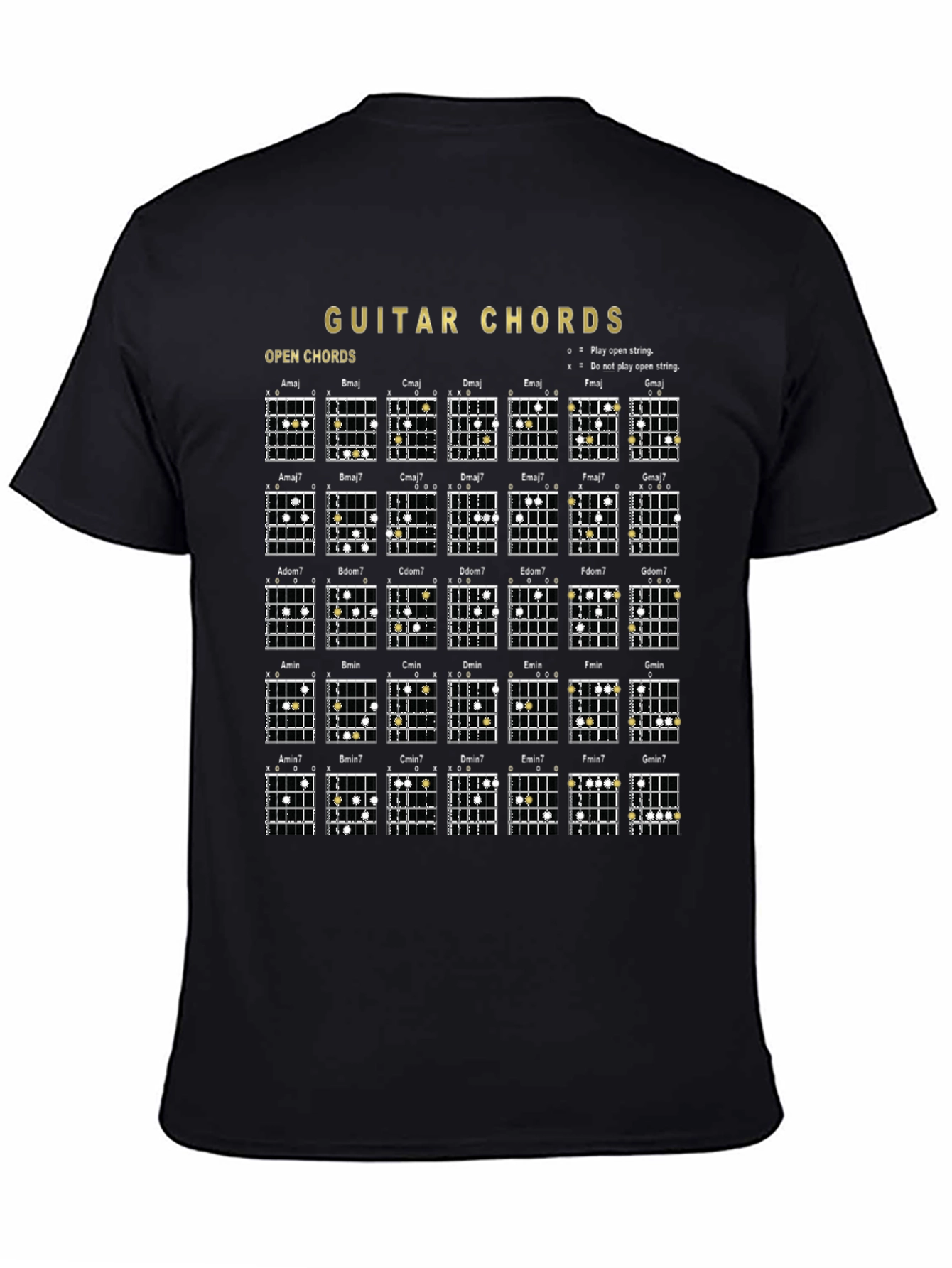 Guitar Chords Graphic Print T-Shirt