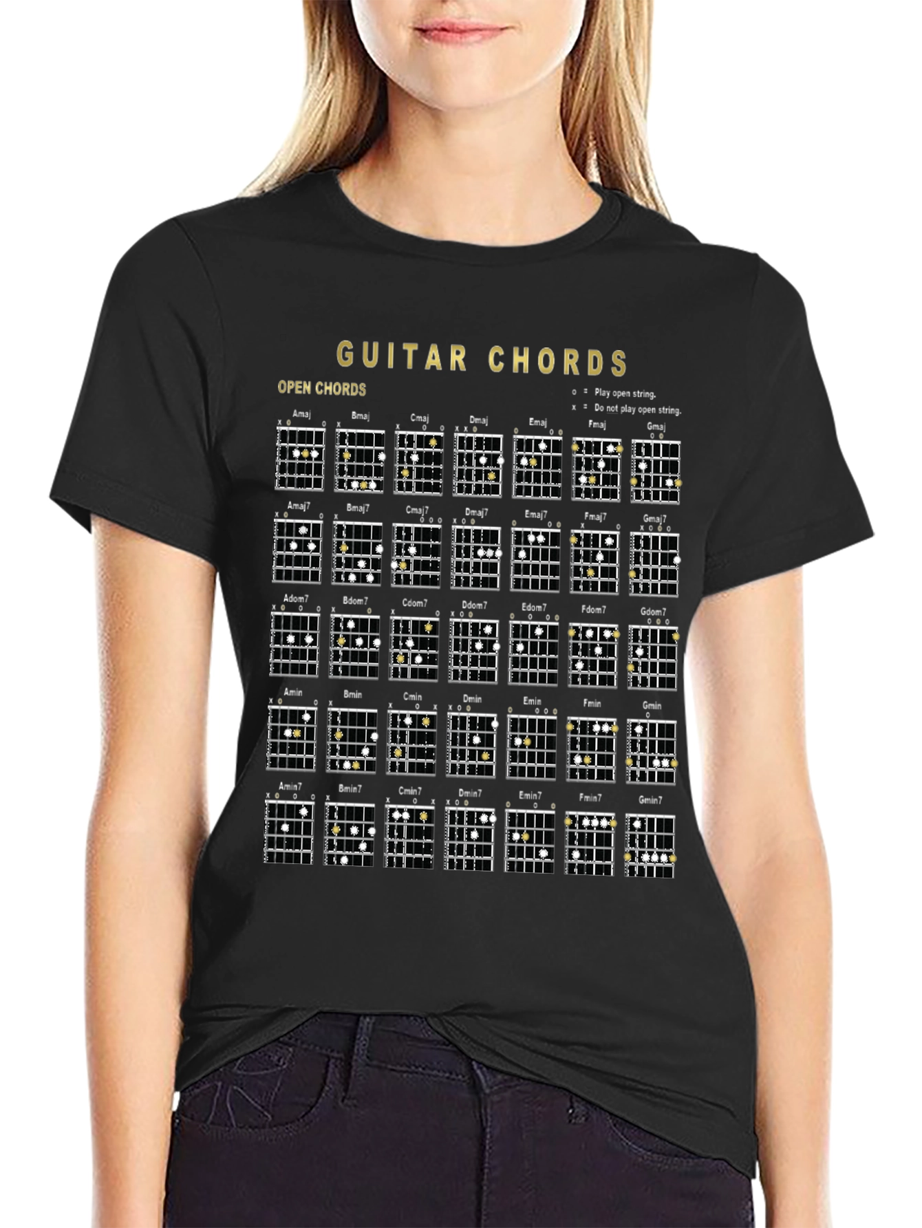 Guitar Chords Graphic Print T-Shirt
