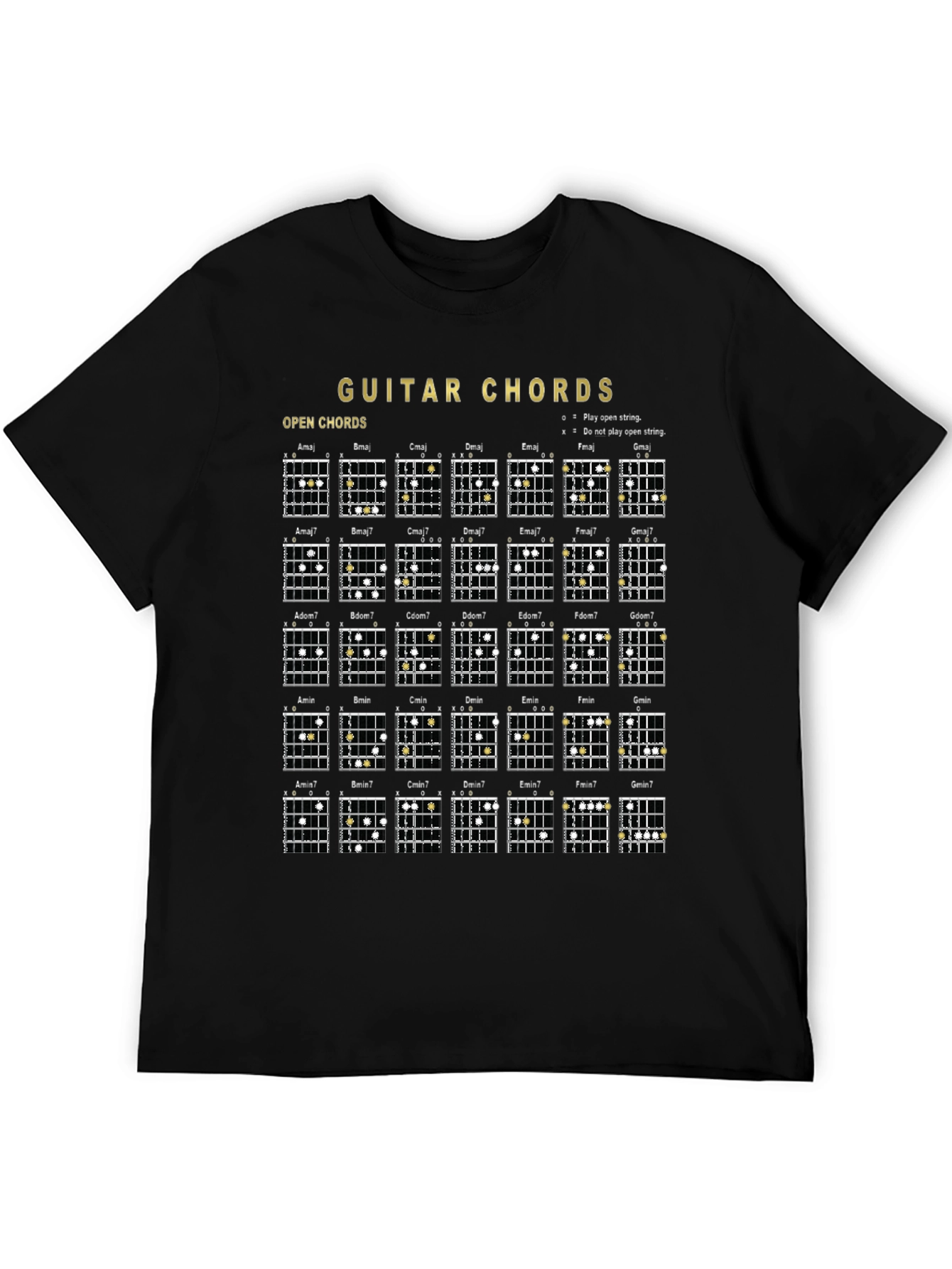 Guitar Chords Graphic Print T-Shirt