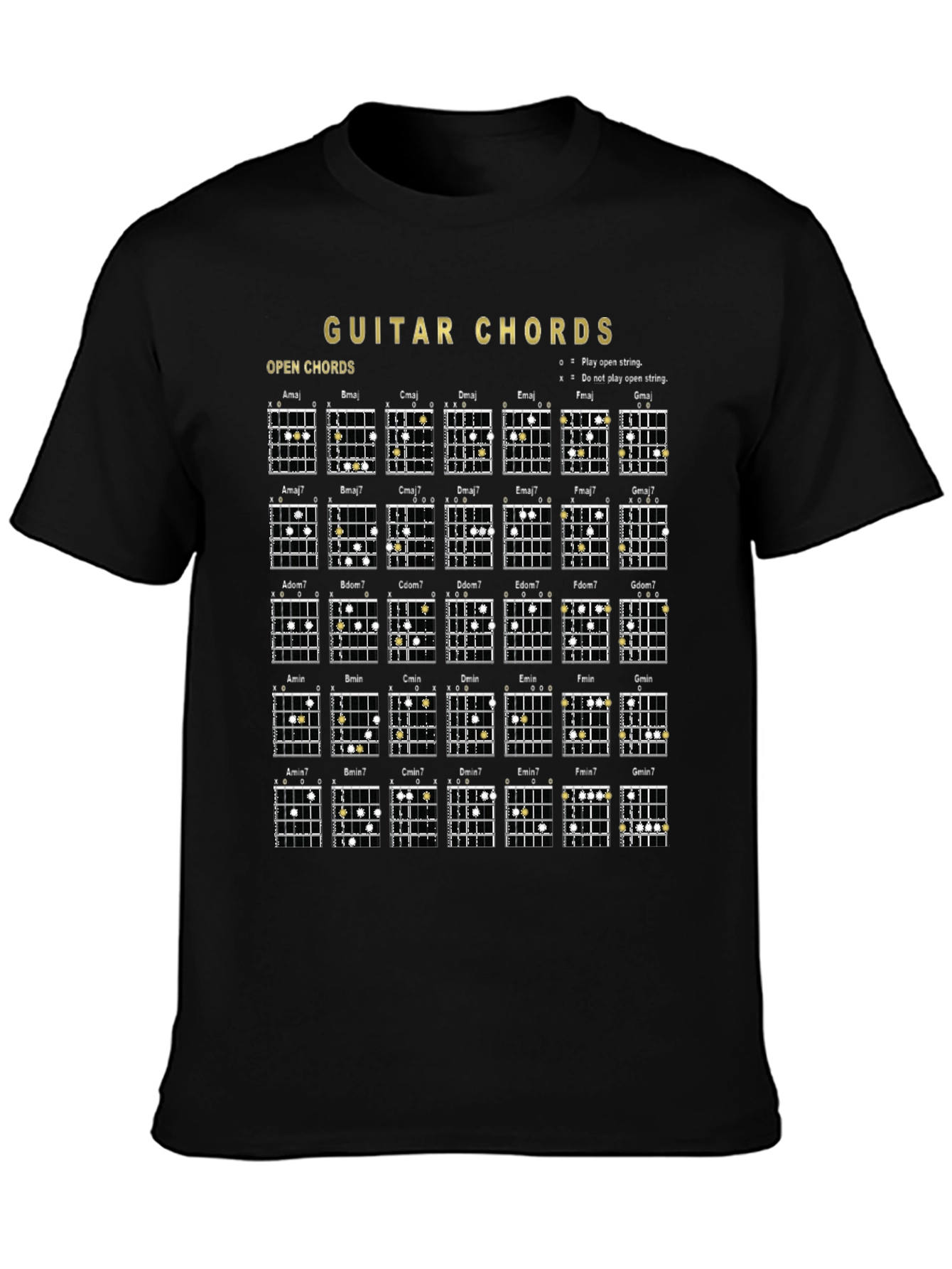 Guitar Chords Graphic Print T-Shirt