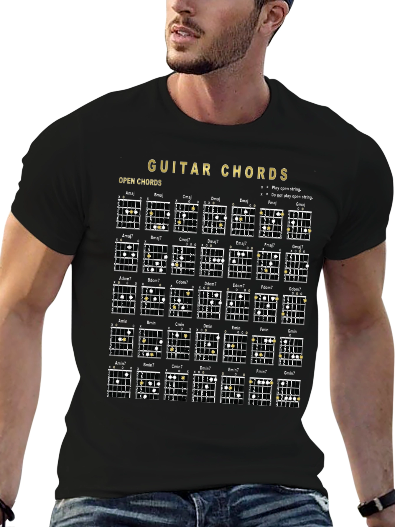 Guitar Chords Graphic Print T-Shirt