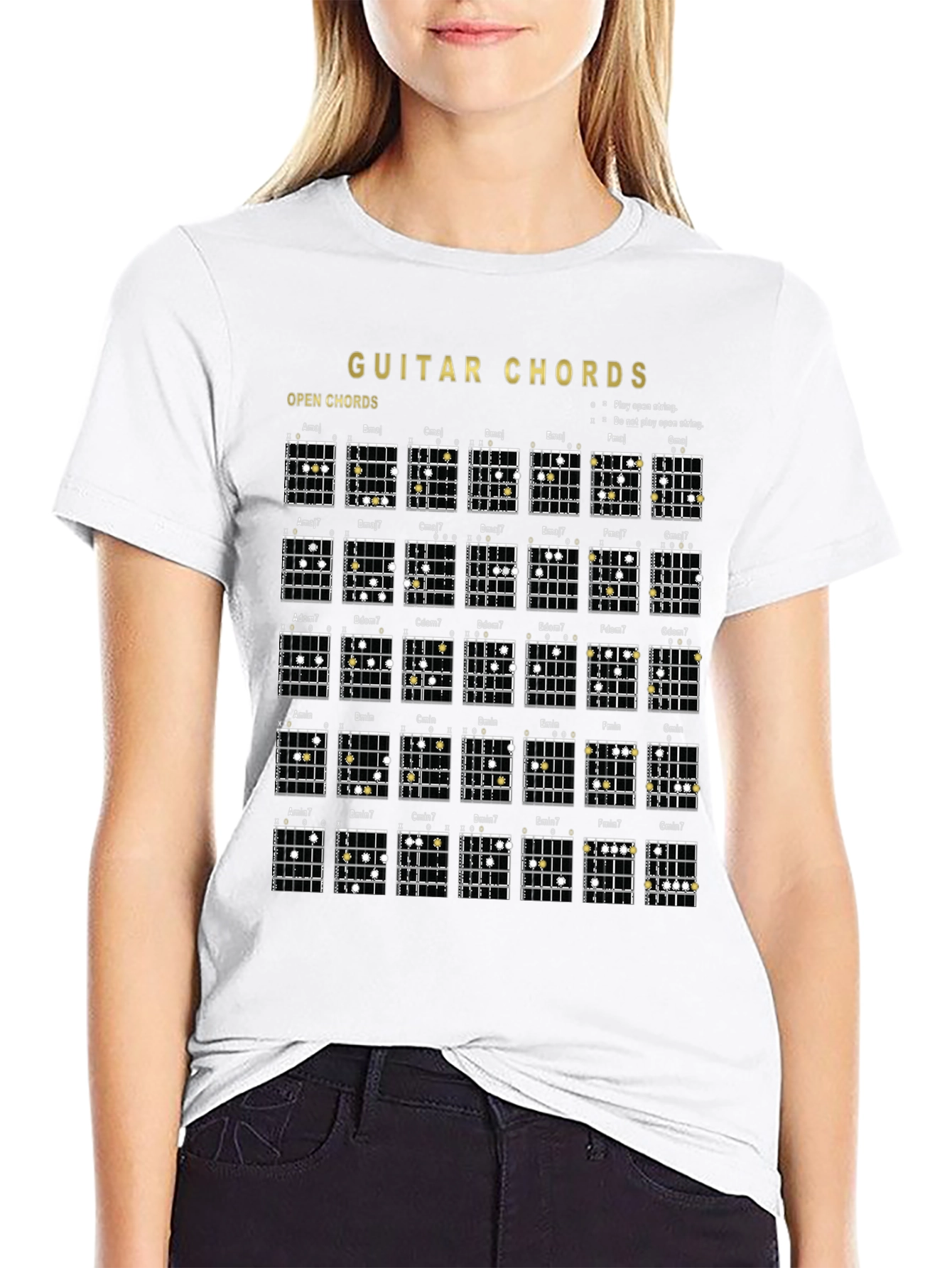 Guitar Chords Graphic Print T-Shirt