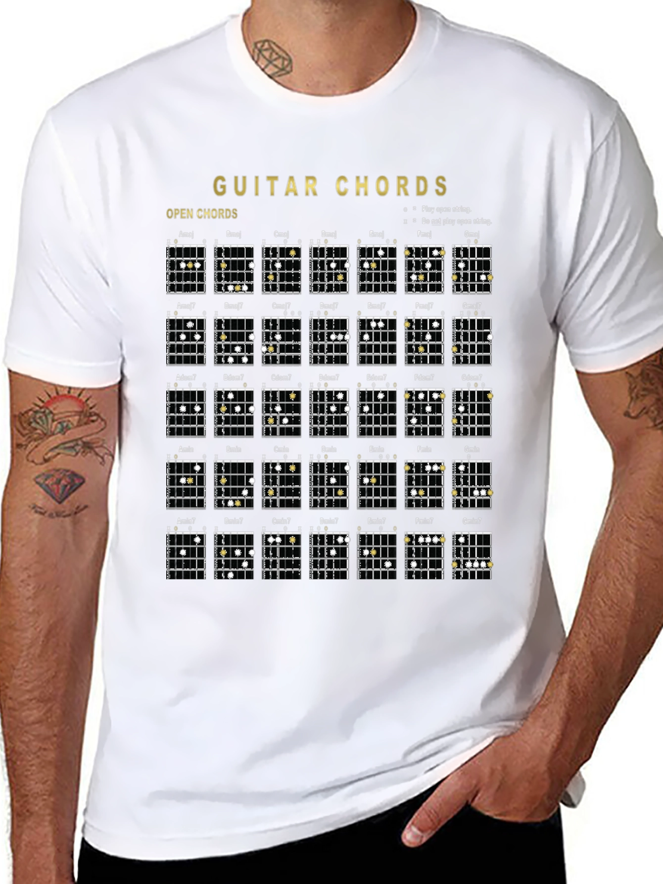 Guitar Chords Graphic Print T-Shirt
