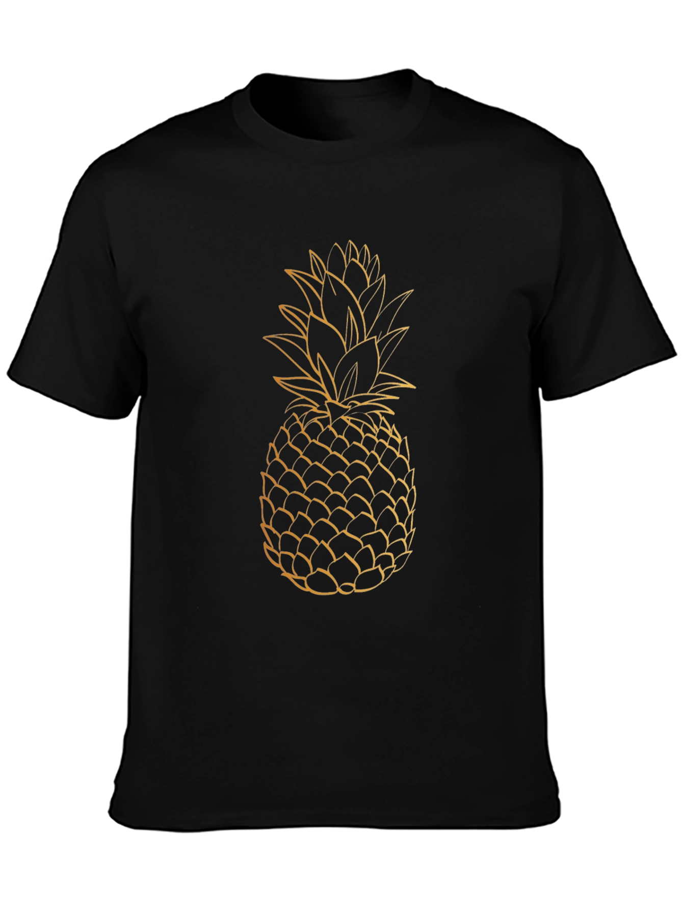 Pineapple Graphic Tee - Black Casual T-Shirt