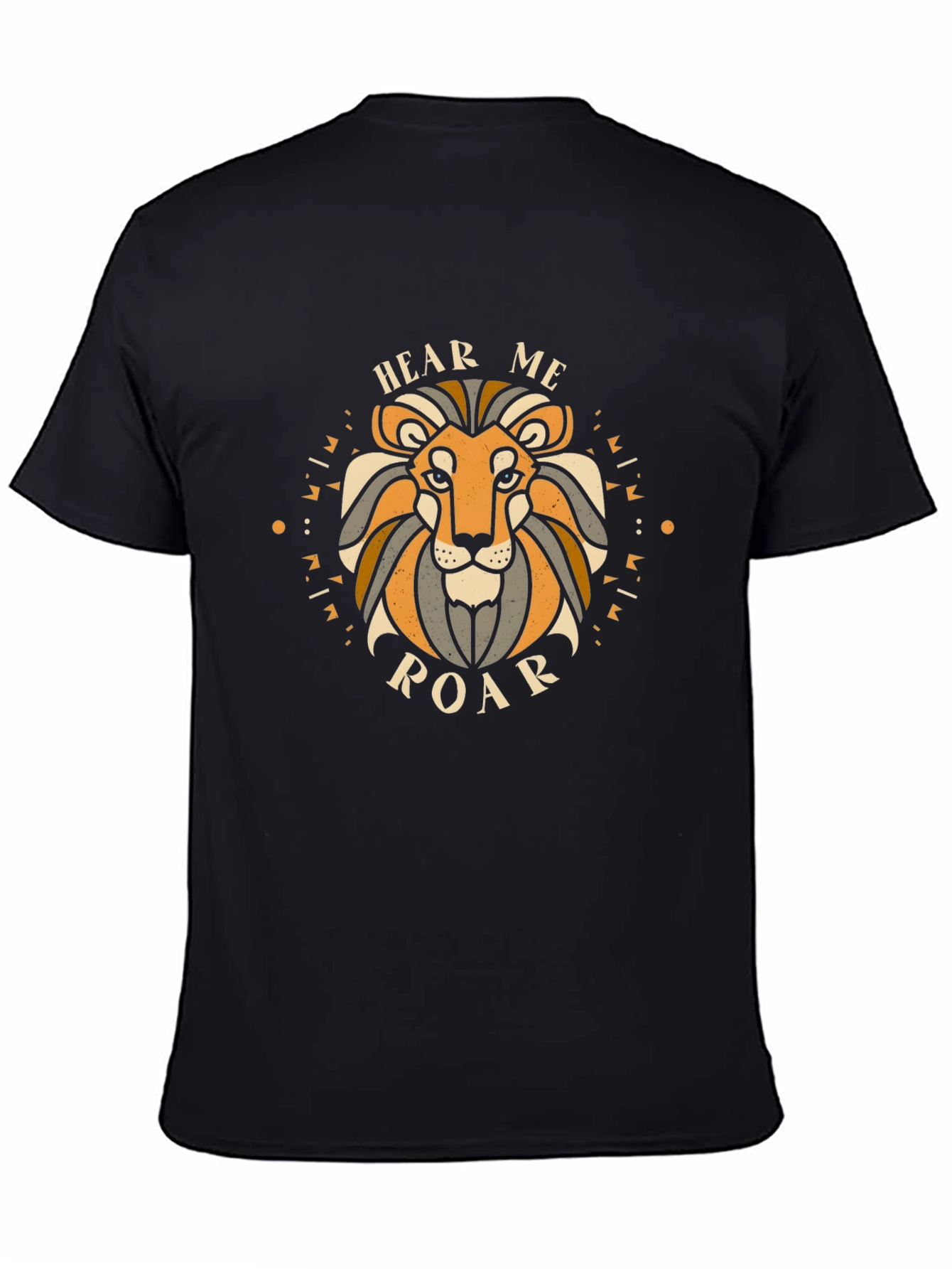 Hear Me Roar Lion Graphic Tee - Black