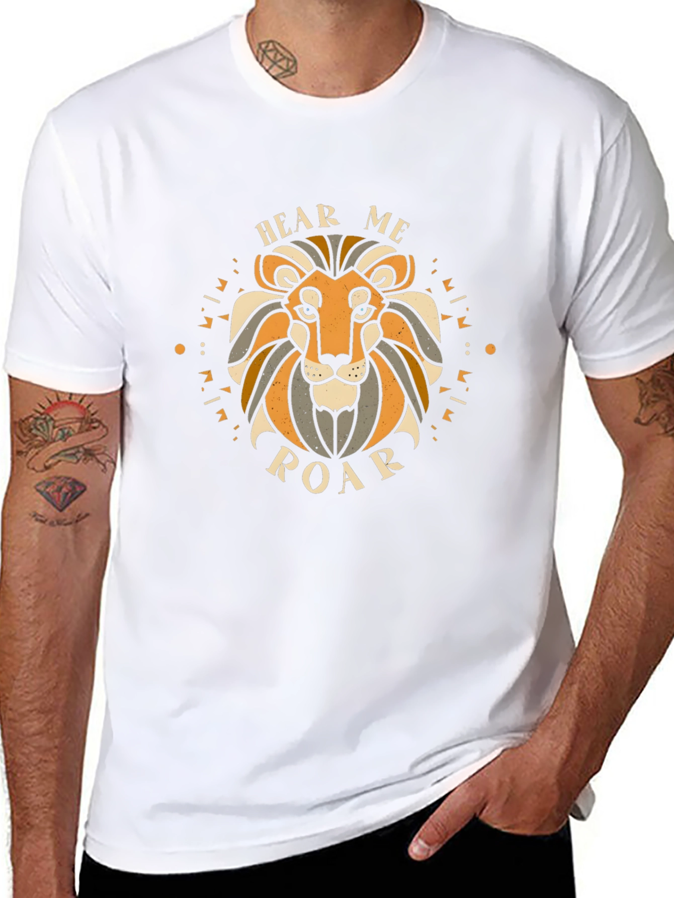 Hear Me Roar Lion Graphic Tee - Black