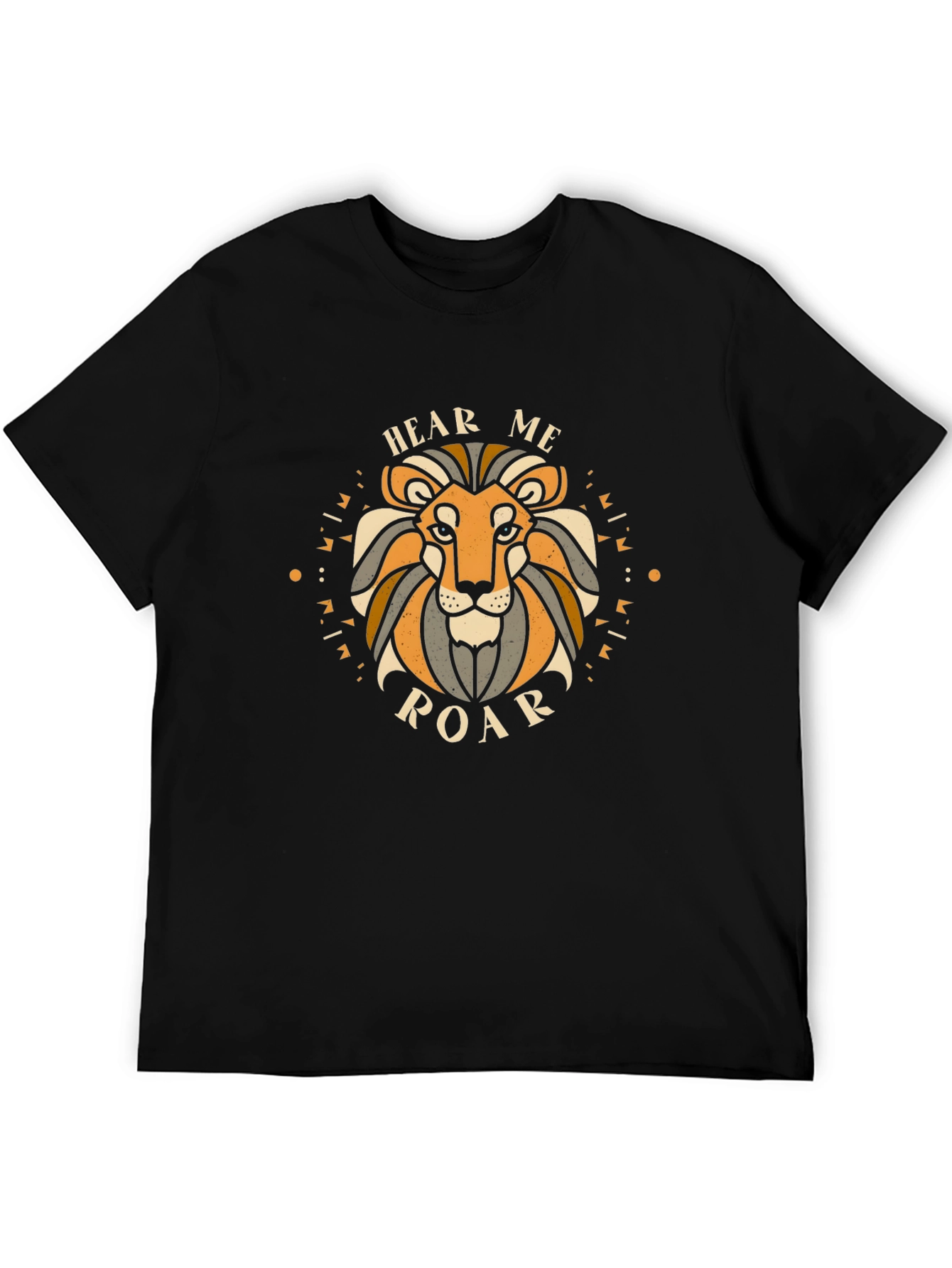 Hear Me Roar Lion Graphic Tee - Black