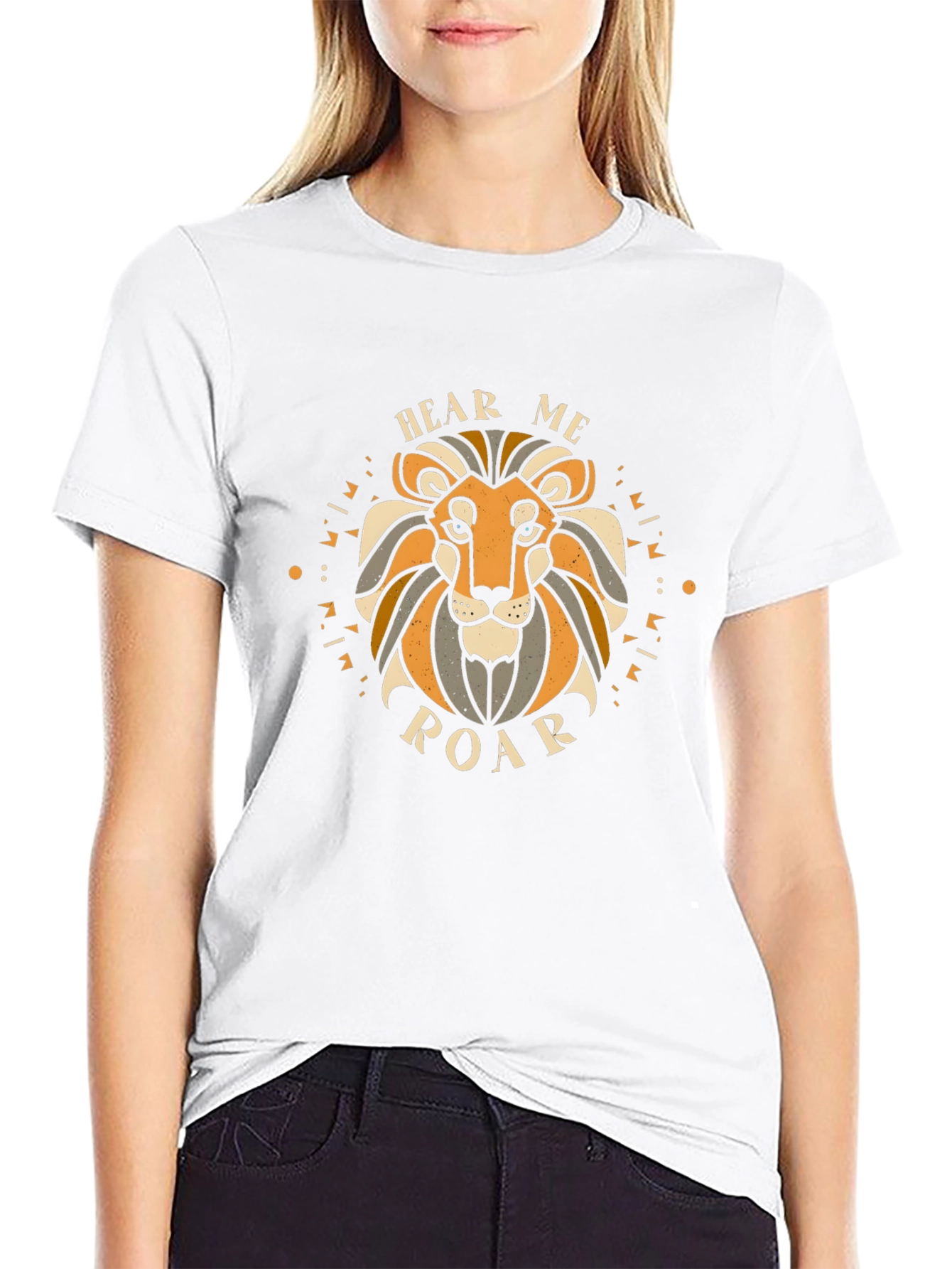 Hear Me Roar Lion Graphic Tee - Black