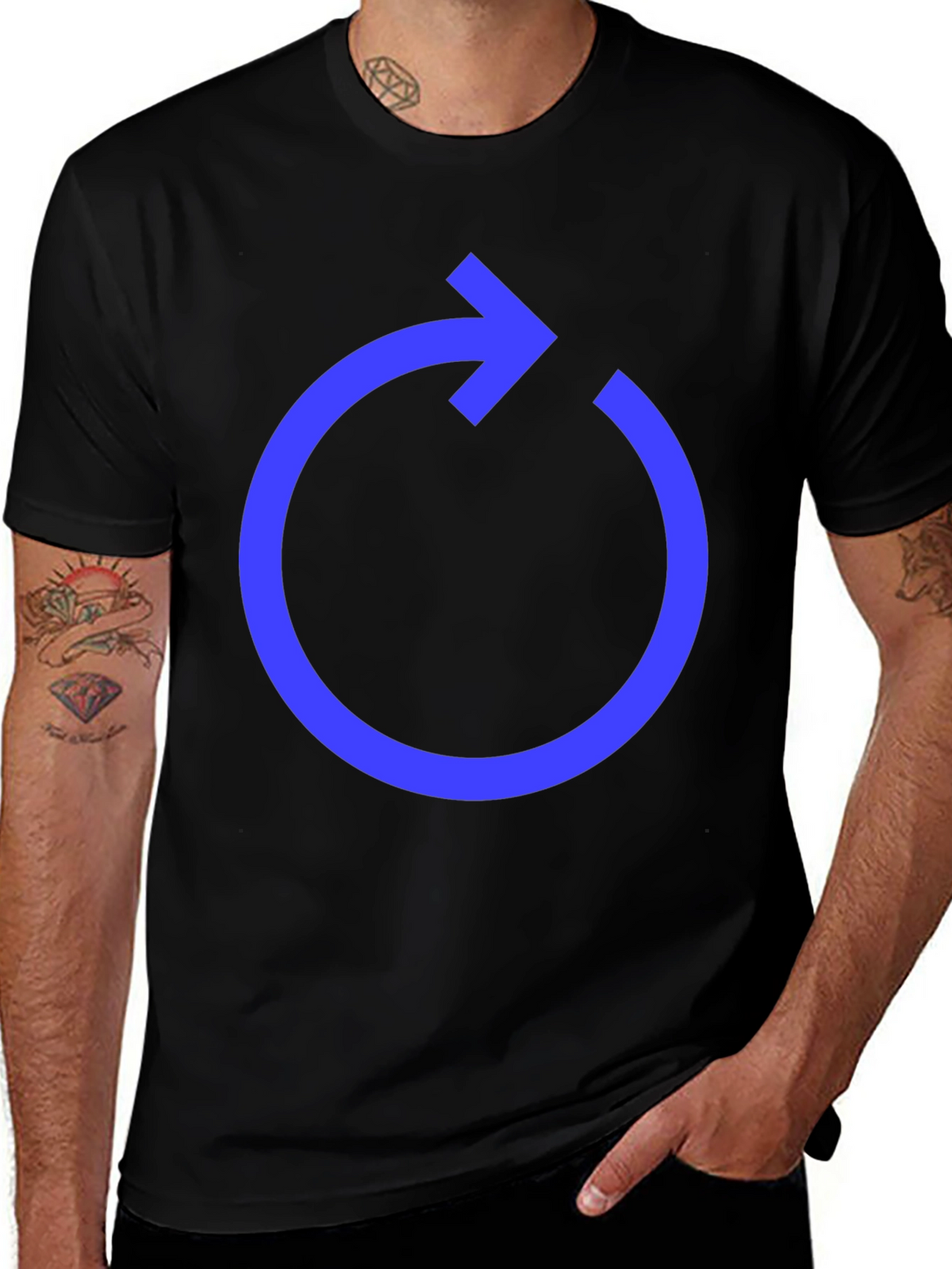 Circular Arrow Graphic Tee - Modern Design Casual Style