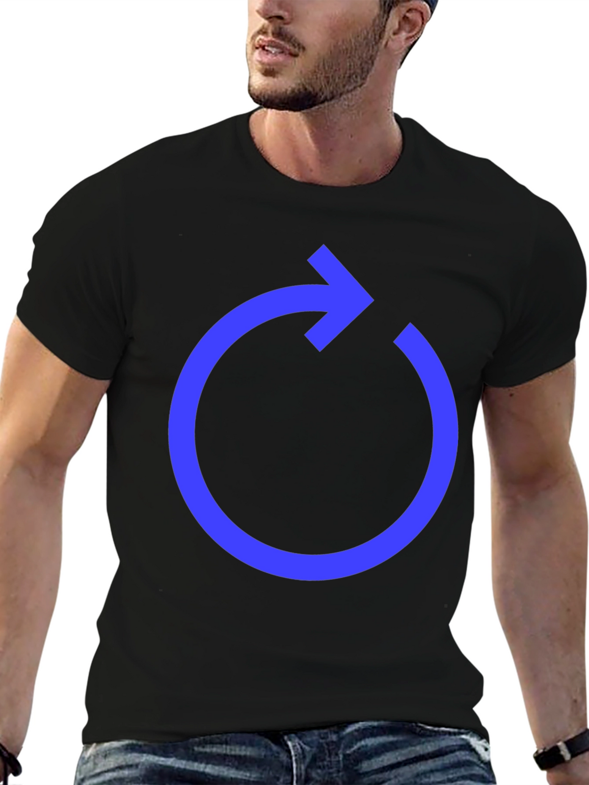 Circular Arrow Graphic Tee - Modern Design Casual Style