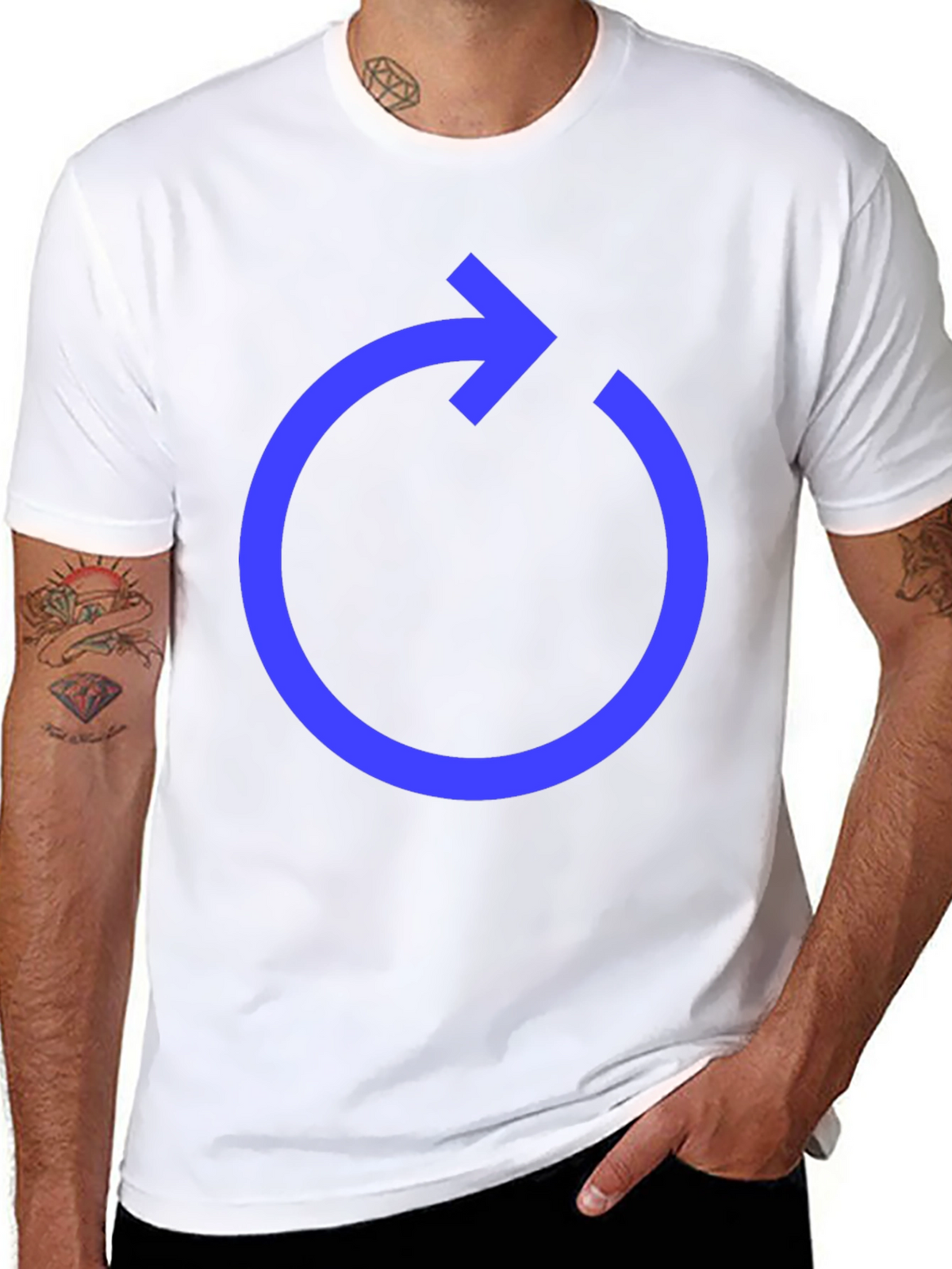 Circular Arrow Graphic Tee - Modern Design Casual Style