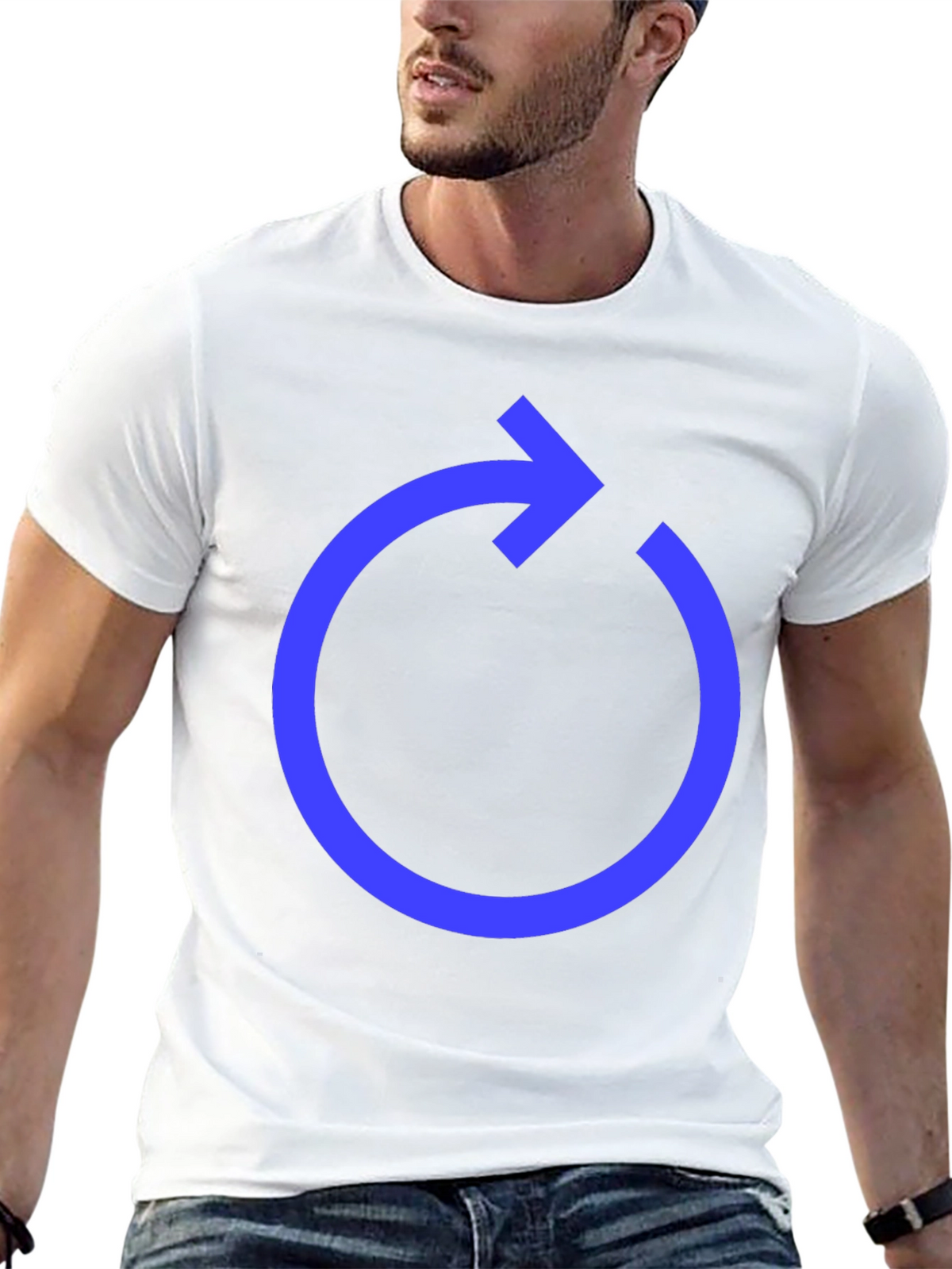 Circular Arrow Graphic Tee - Modern Design Casual Style