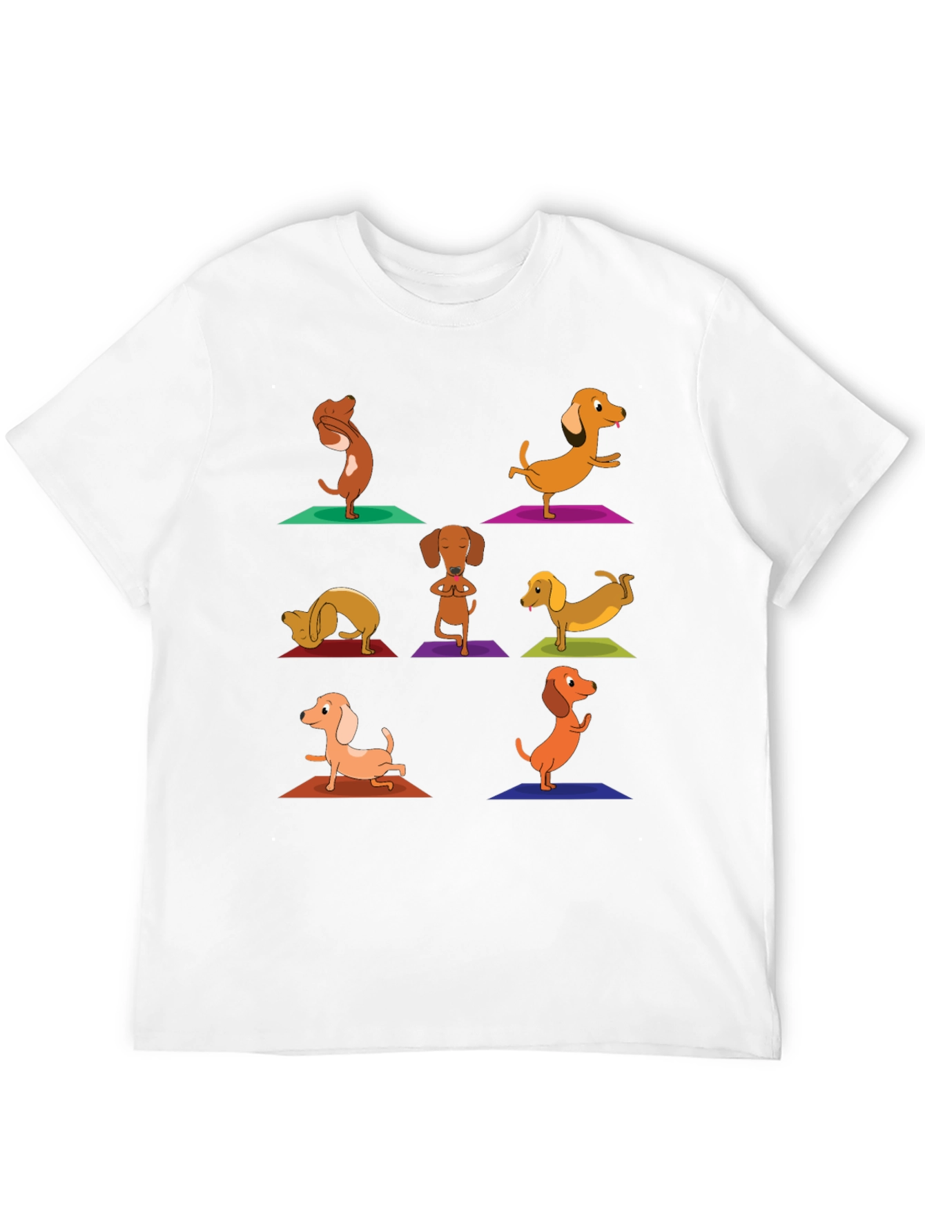 Yoga Dachshund Graphic Tee - Black