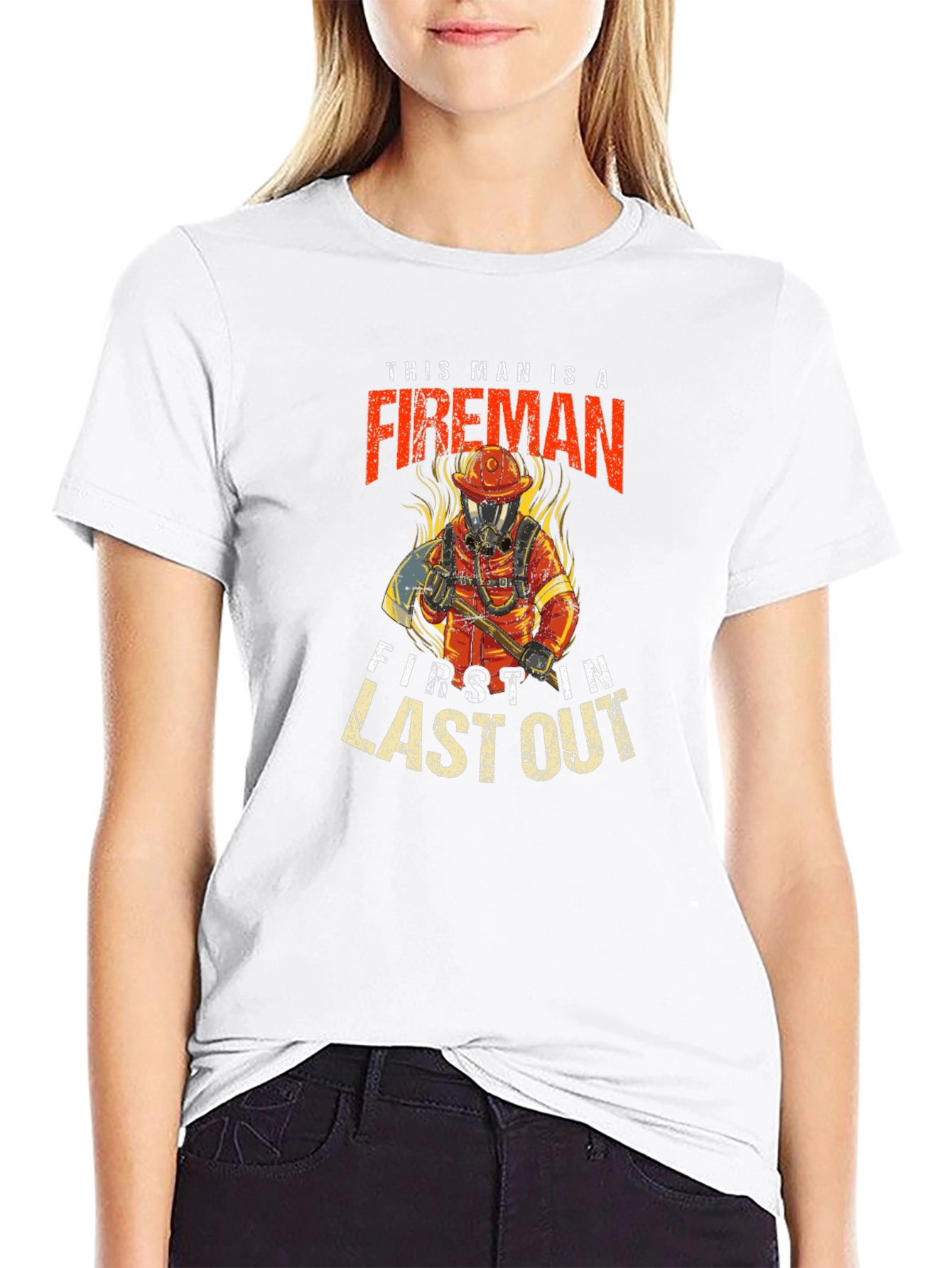 Fireman First In Last Out Black T-Shirt