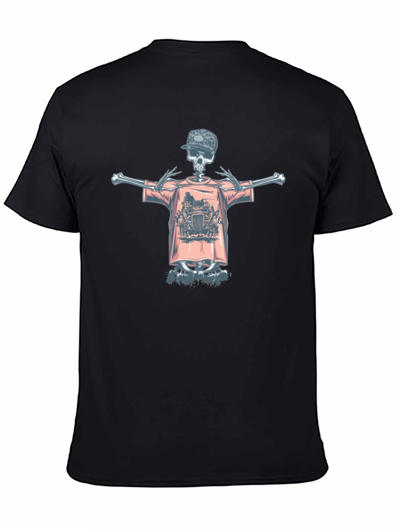 Skeleton Graphic Tee - Edgy Streetwear