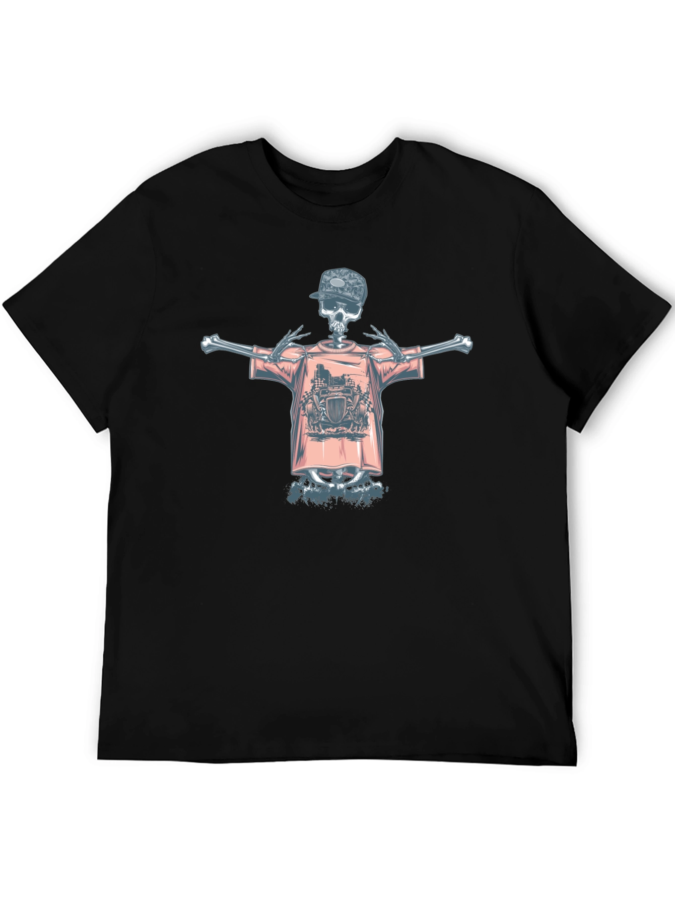 Skeleton Graphic Tee - Edgy Streetwear