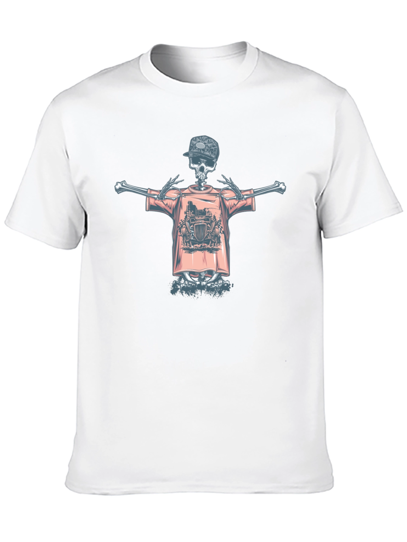 Skeleton Graphic Tee - Edgy Streetwear