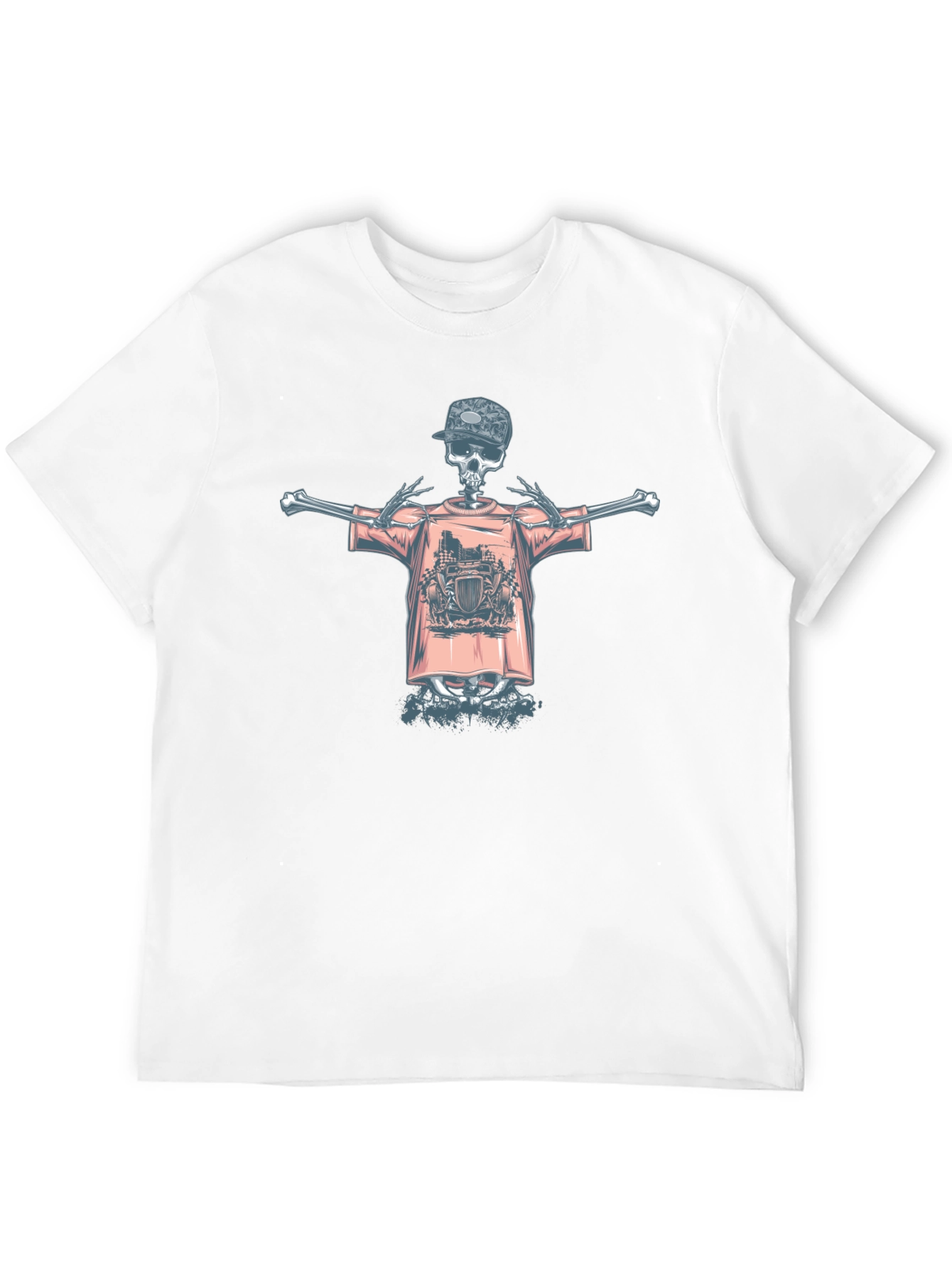 Skeleton Graphic Tee - Edgy Streetwear