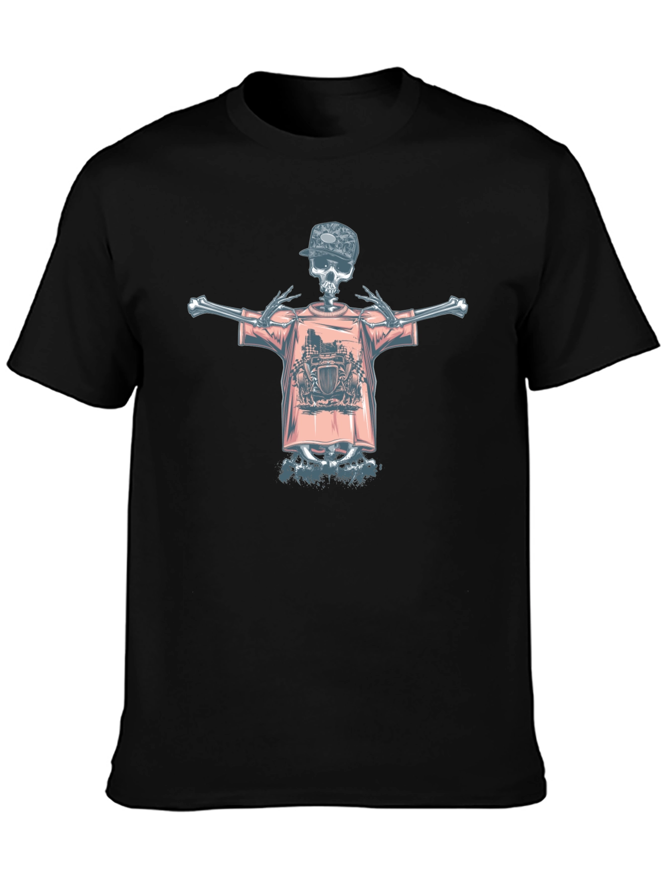 Skeleton Graphic Tee - Edgy Streetwear
