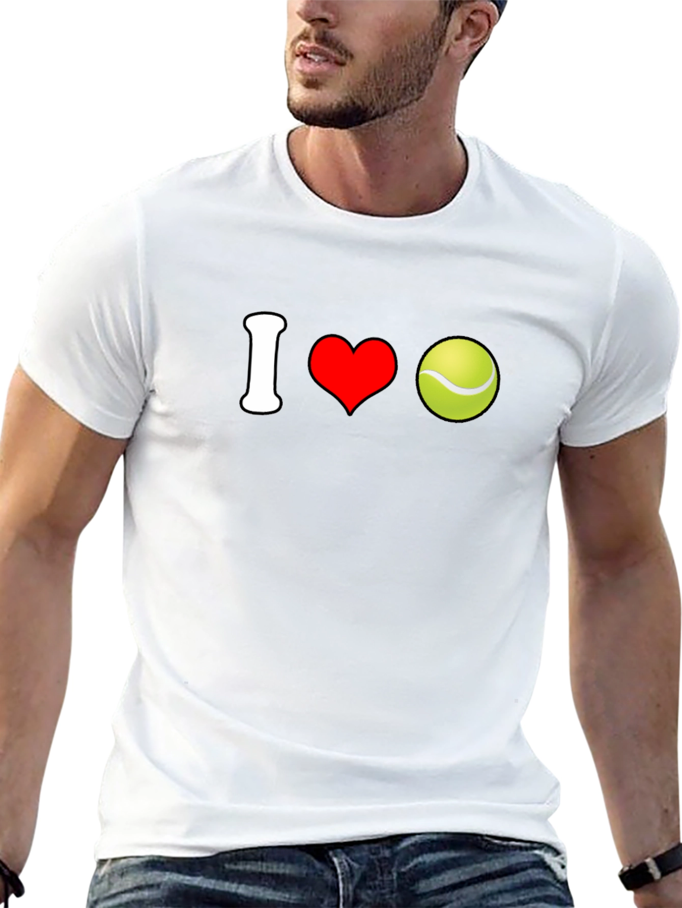 I Love Tennis Graphic Tee - Soft Cotton Blend
