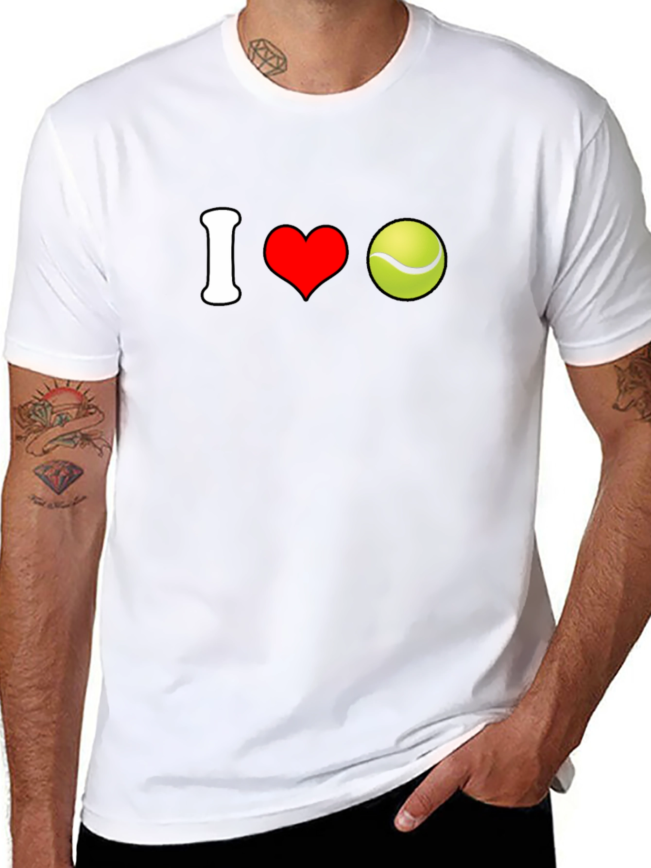 I Love Tennis Graphic Tee - Soft Cotton Blend