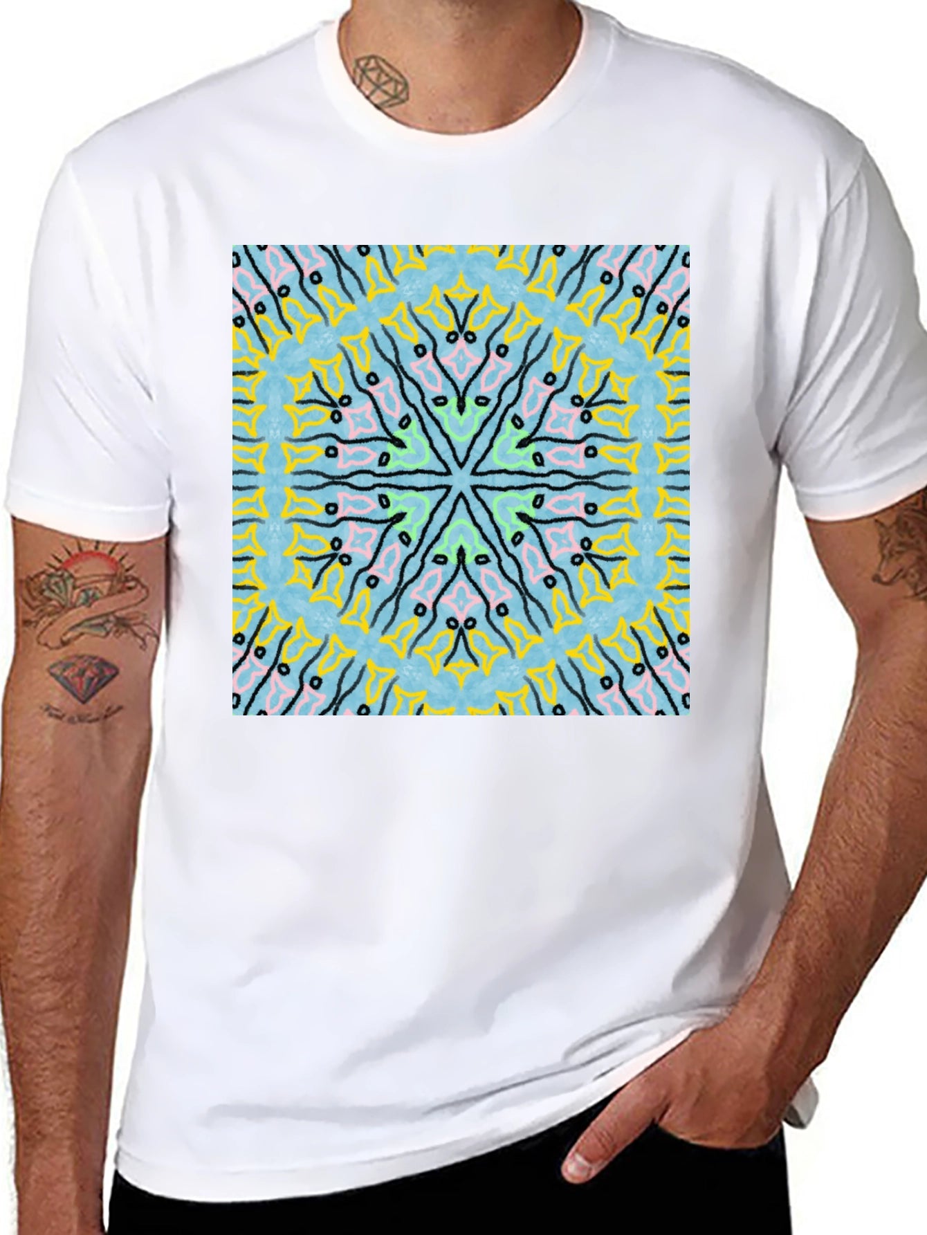 Kaleidoscope Graphic Black T-Shirt