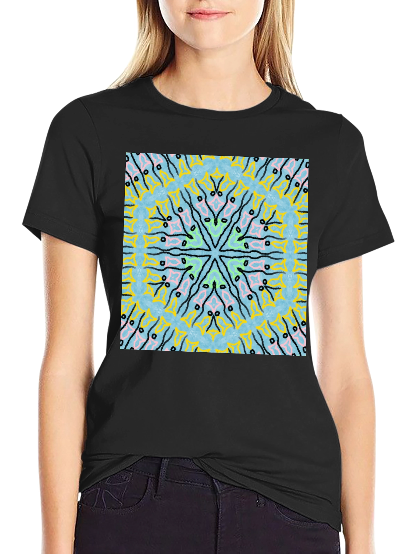 Kaleidoscope Graphic Black T-Shirt