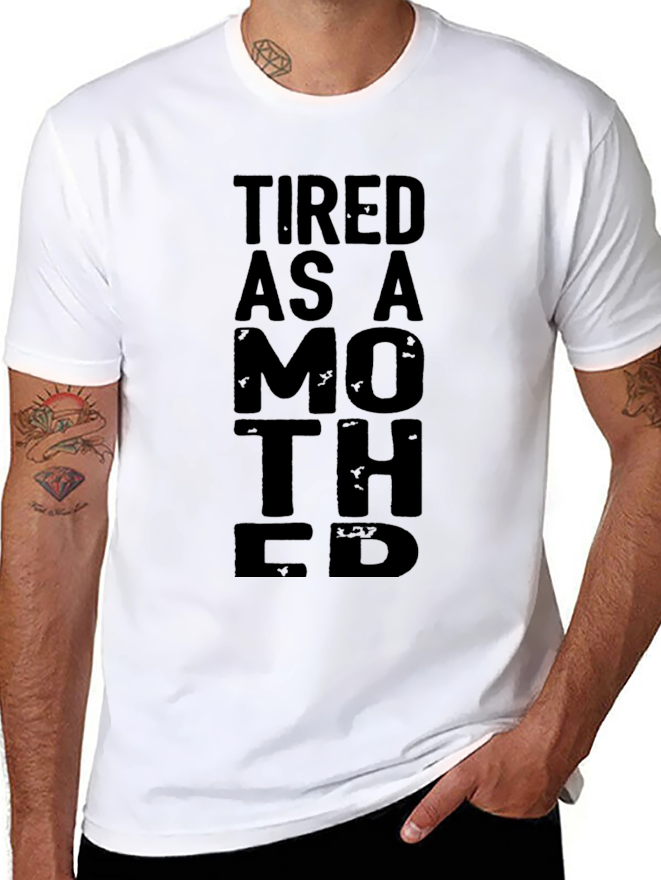 Tired As A Mother T-Shirt - Black