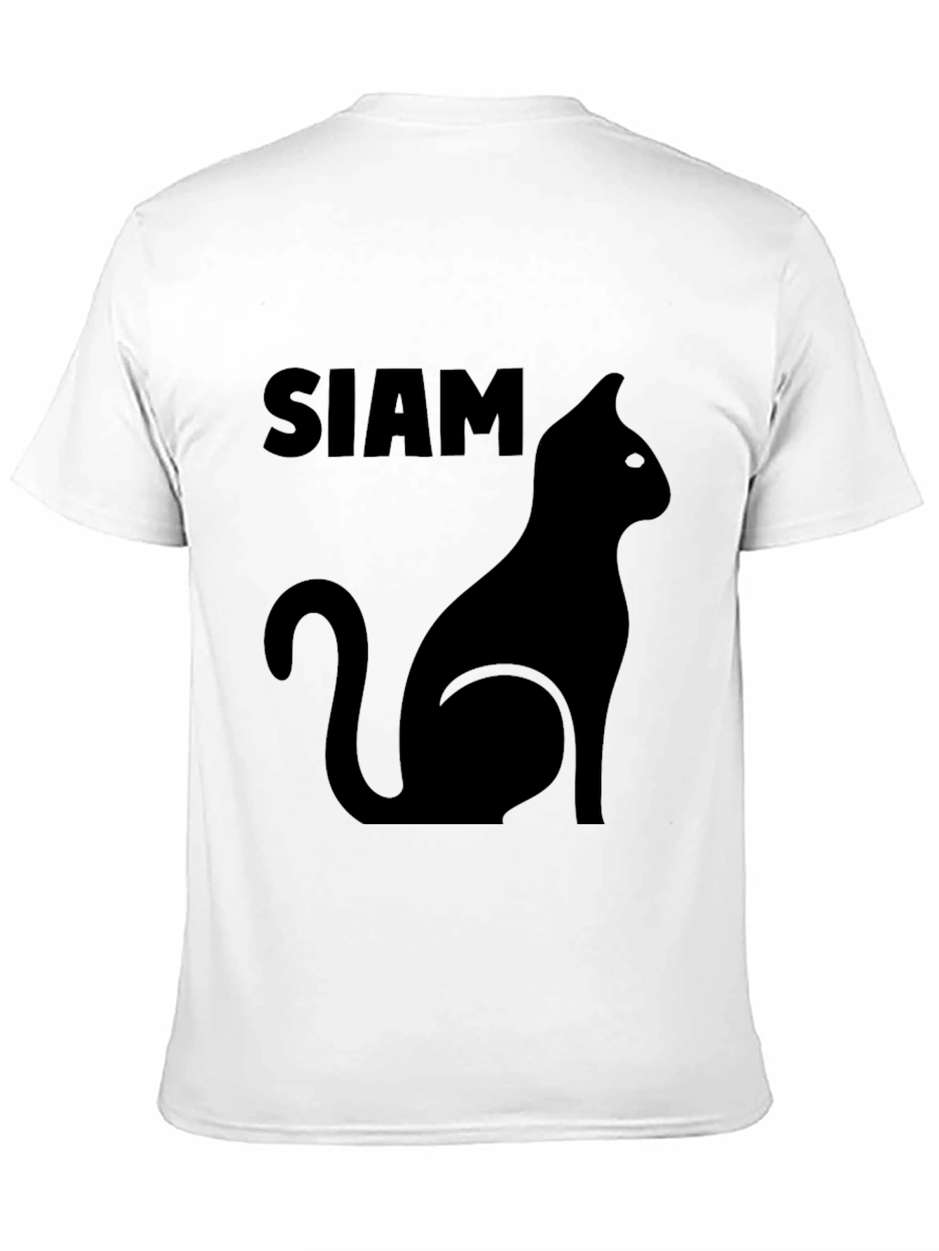 Siamese Cat Silhouette Graphic Tee - Black
