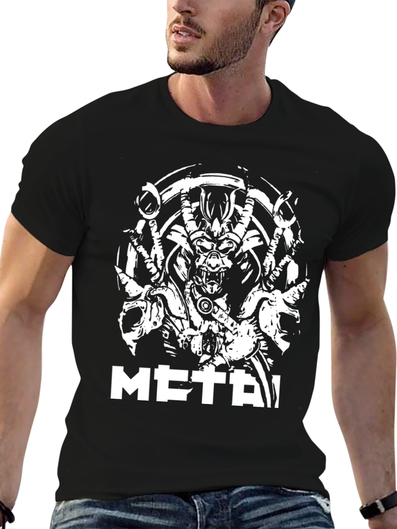Metal Graphic Tee - Black Cotton T-Shirt