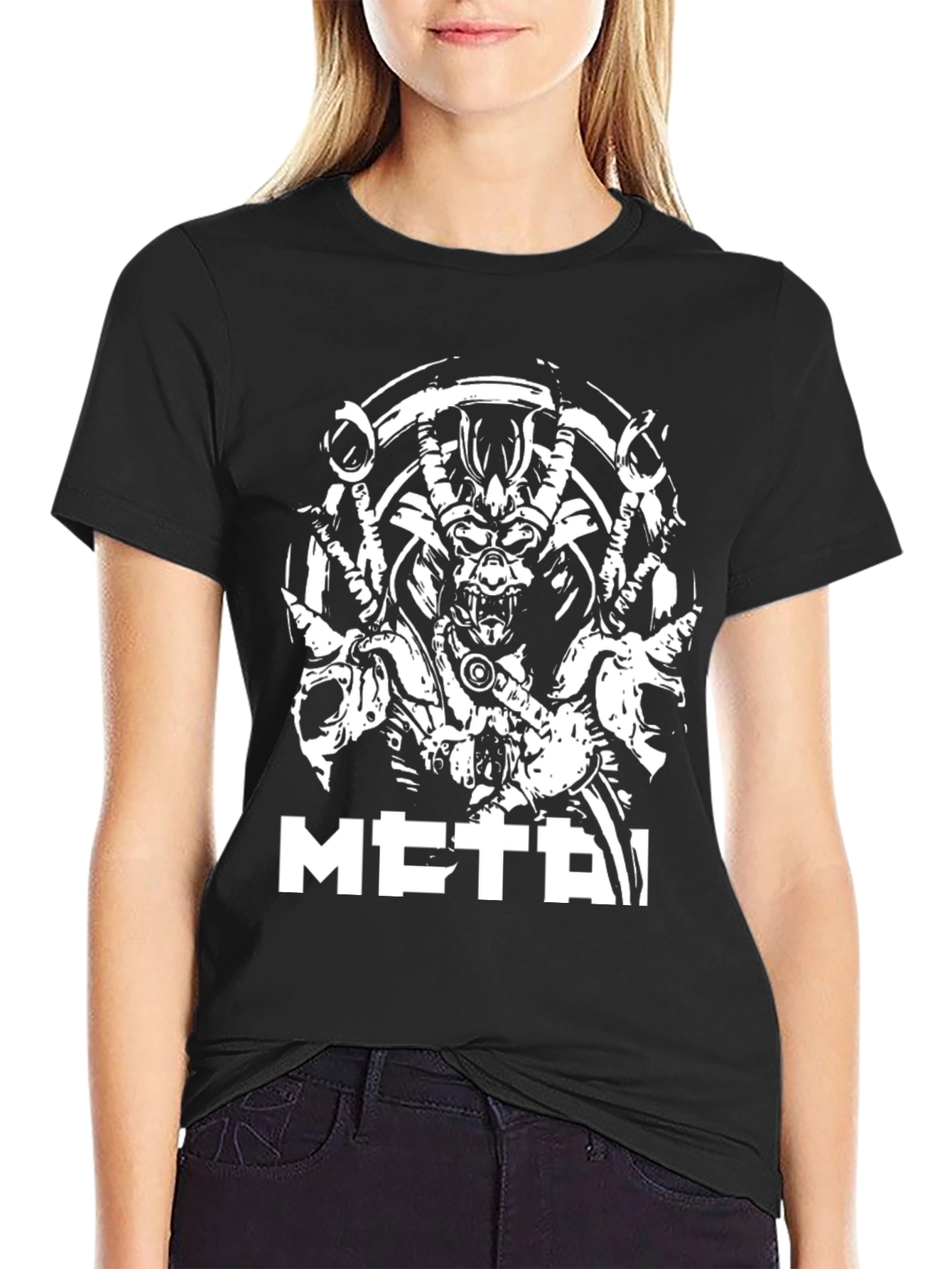 Metal Graphic Tee - Black Cotton T-Shirt