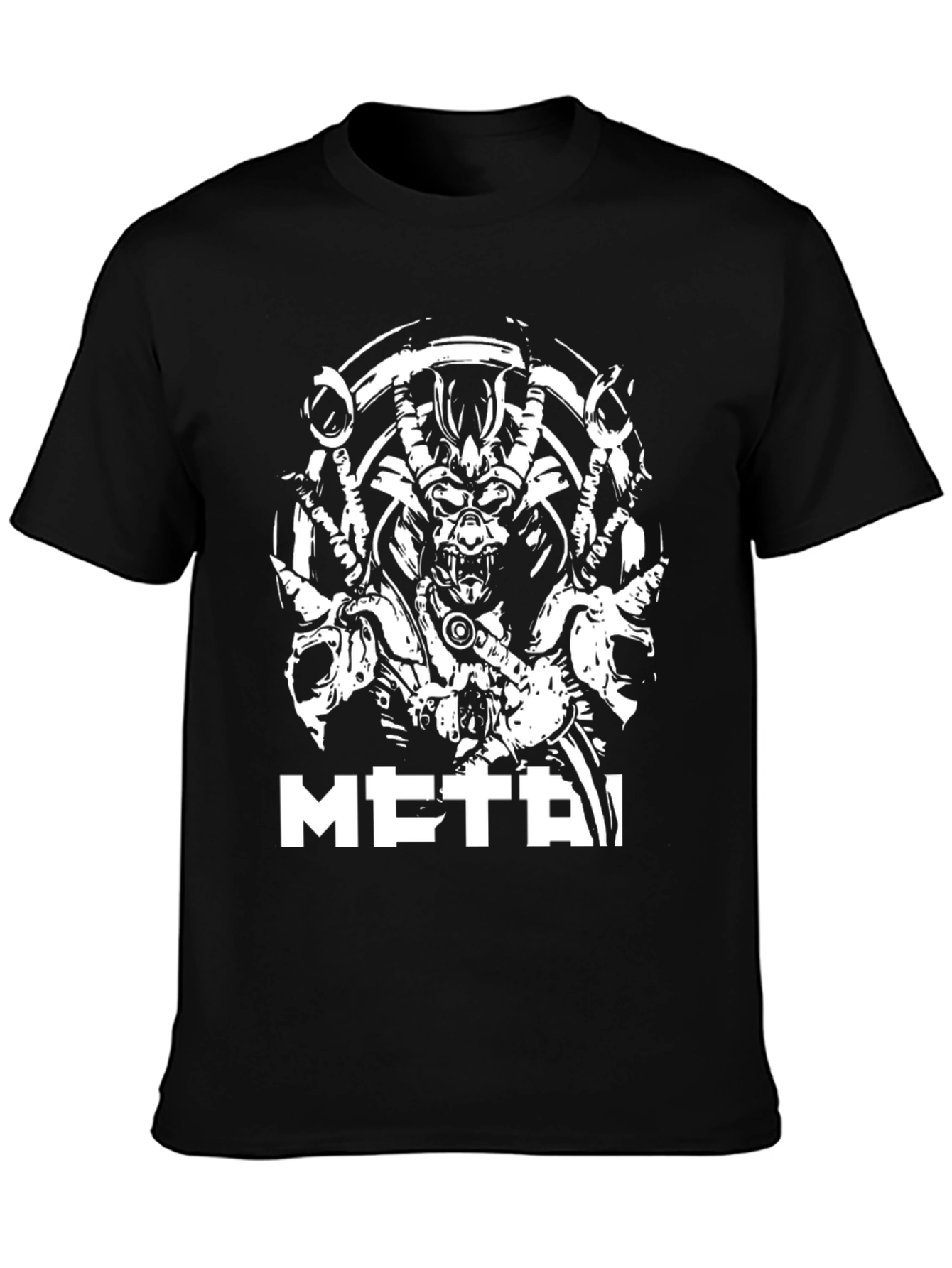 Metal Graphic Tee - Black Cotton T-Shirt