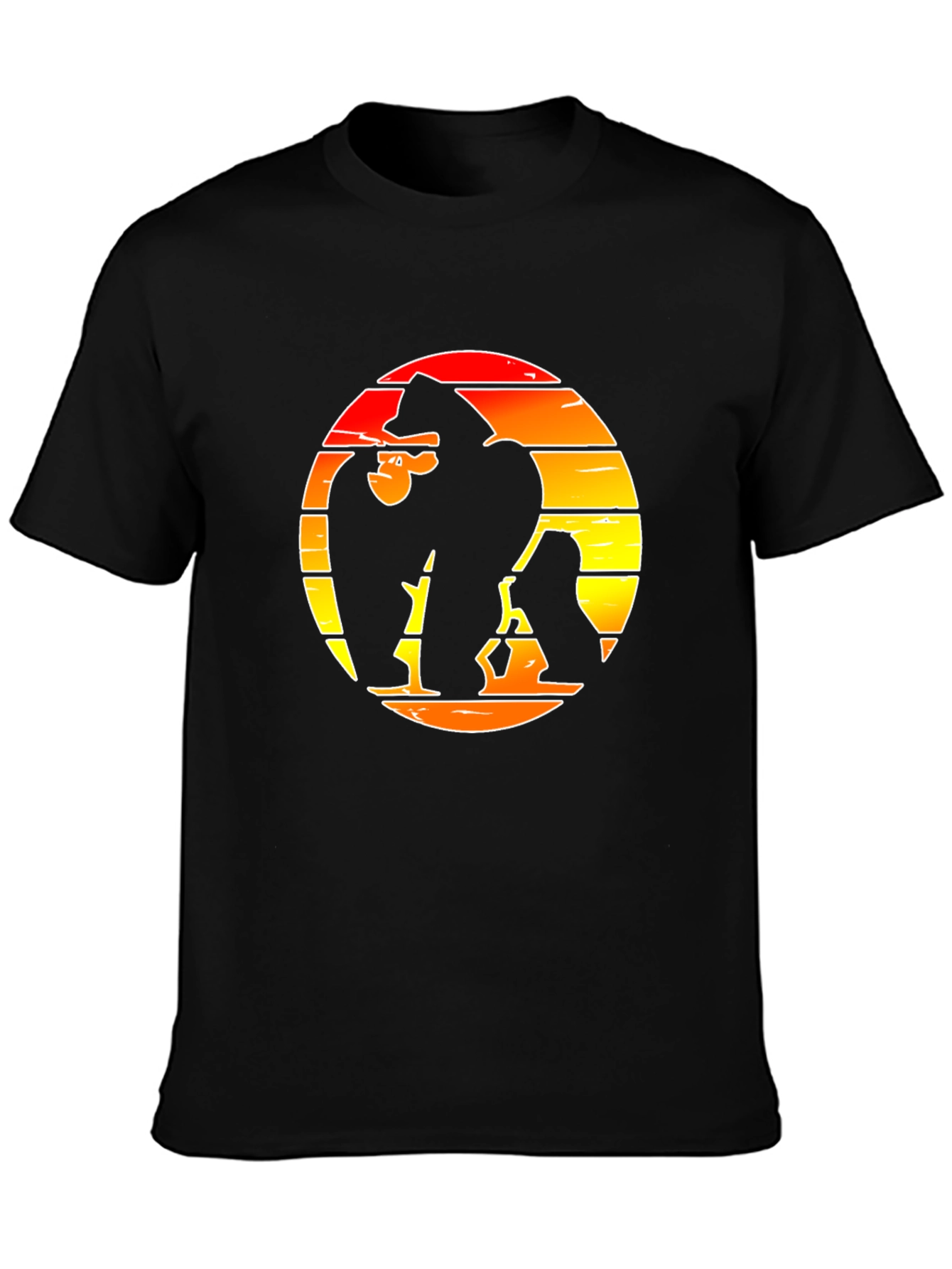 Retro Kong Graphic Tee - Black Cotton Shirt