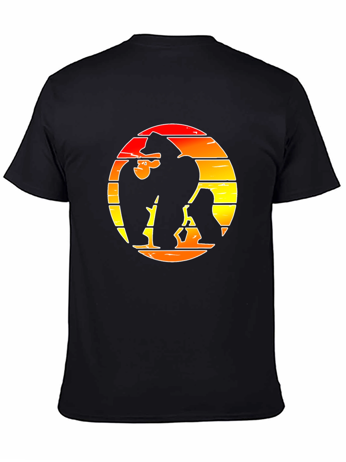 Retro Kong Graphic Tee - Black Cotton Shirt