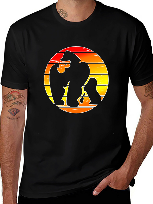 Retro Kong Graphic Tee - Black Cotton Shirt
