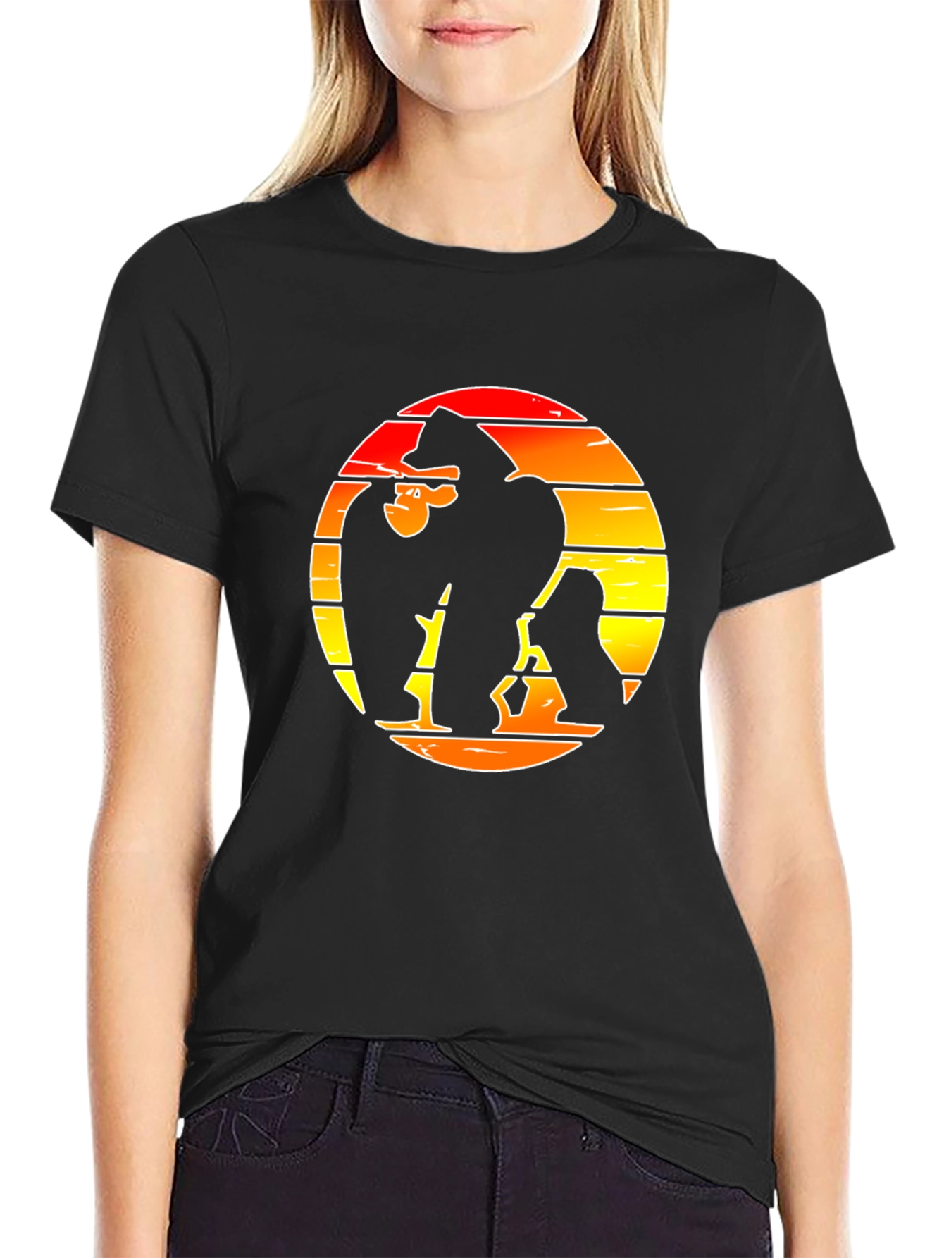 Retro Kong Graphic Tee - Black Cotton Shirt