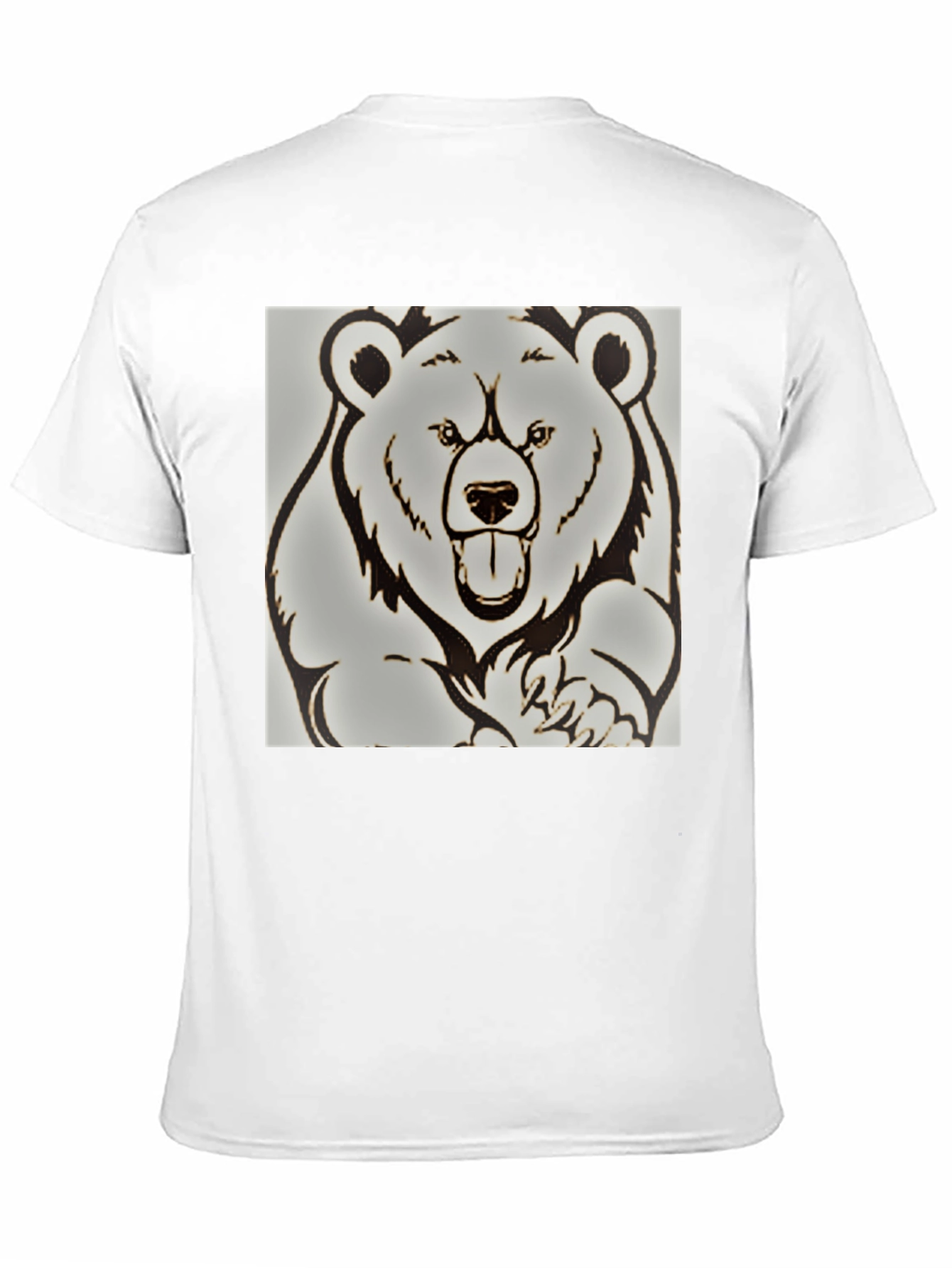 Bear Graphic Print Black T-Shirt