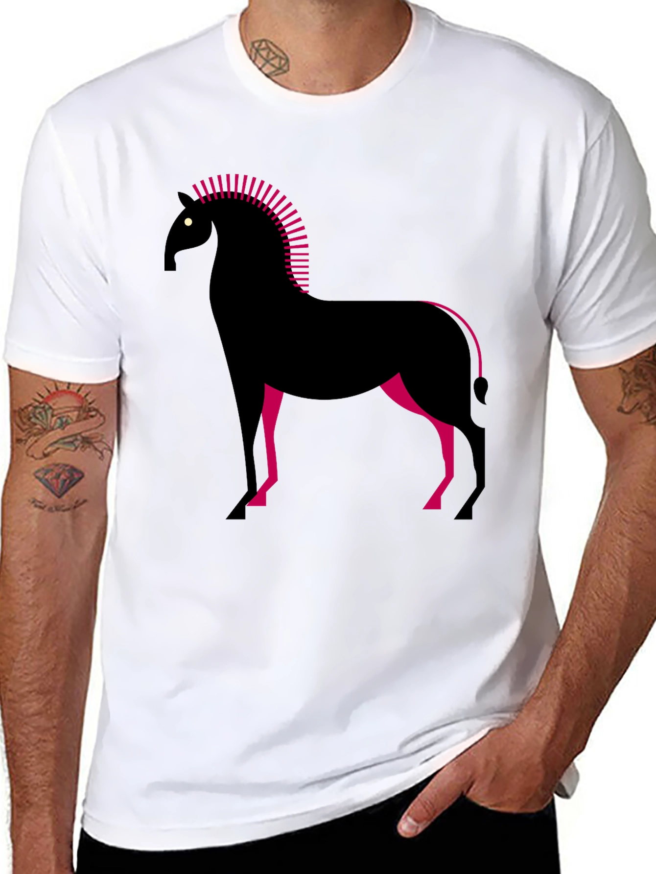 Geometric Horse Graphic T-Shirt