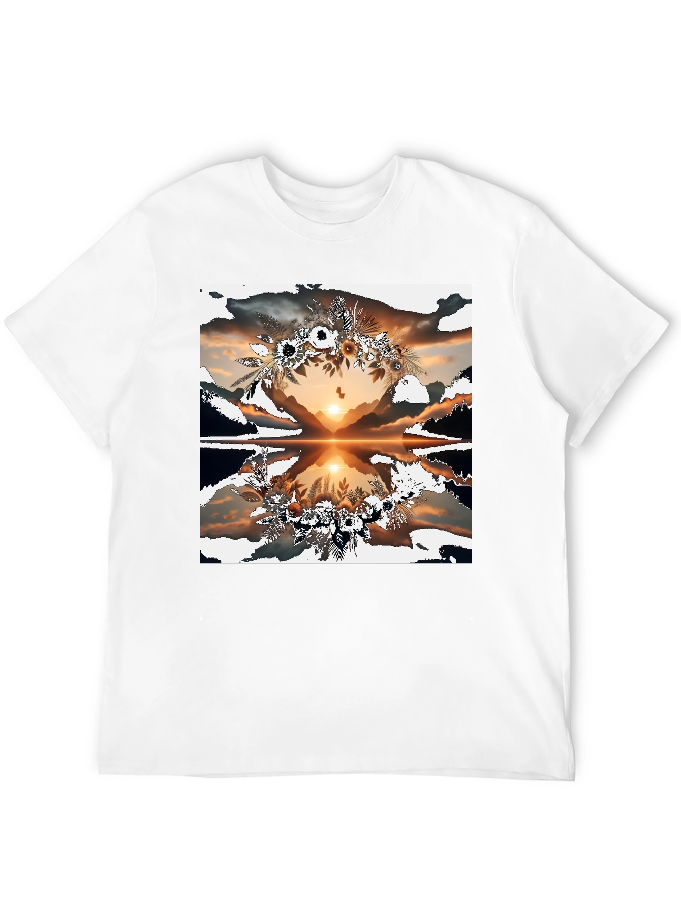 Sunset Reflection Floral Graphic Tee