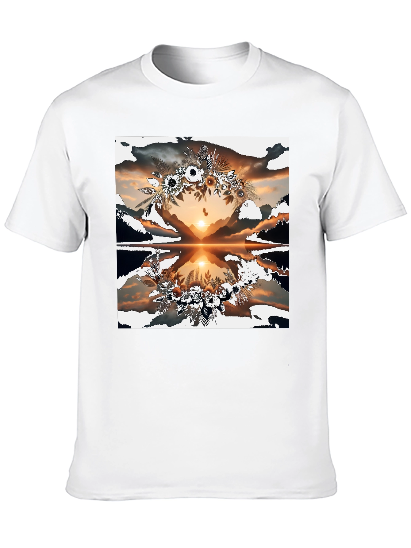 Sunset Reflection Floral Graphic Tee