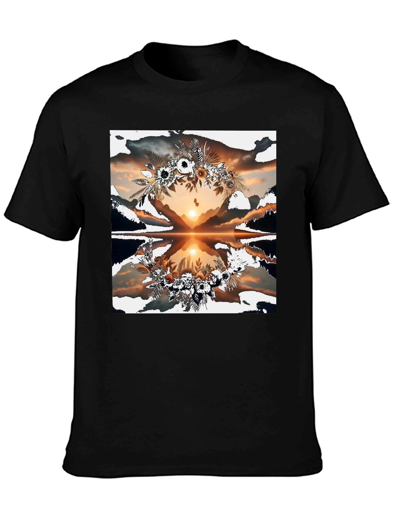 Sunset Reflection Floral Graphic Tee