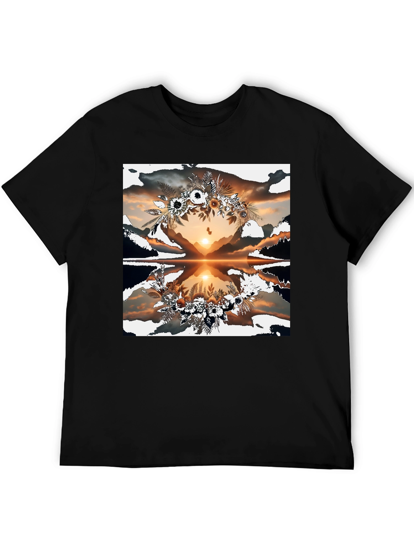 Sunset Reflection Floral Graphic Tee