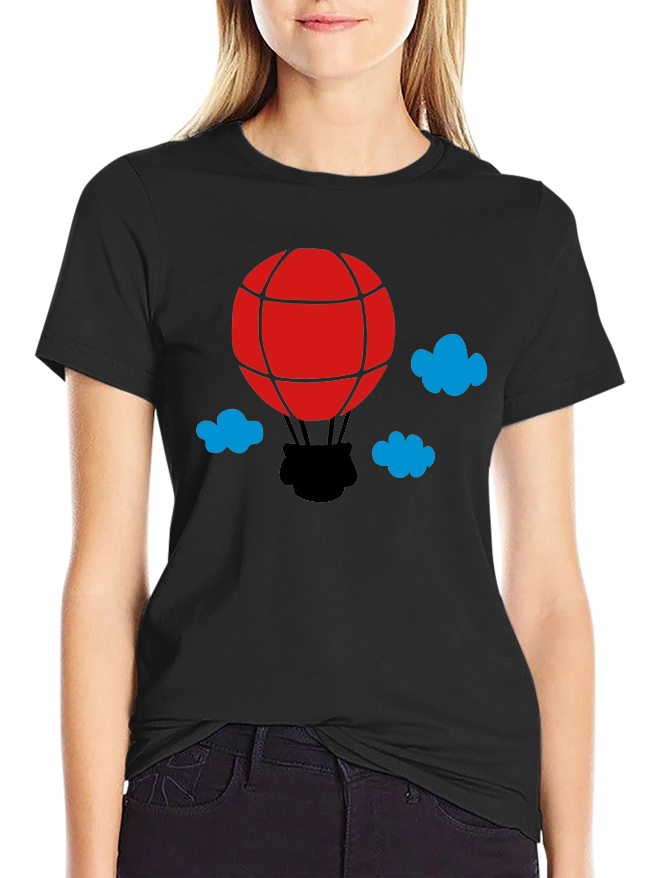 Balloon Graphic T-Shirt - Black Cotton Tee