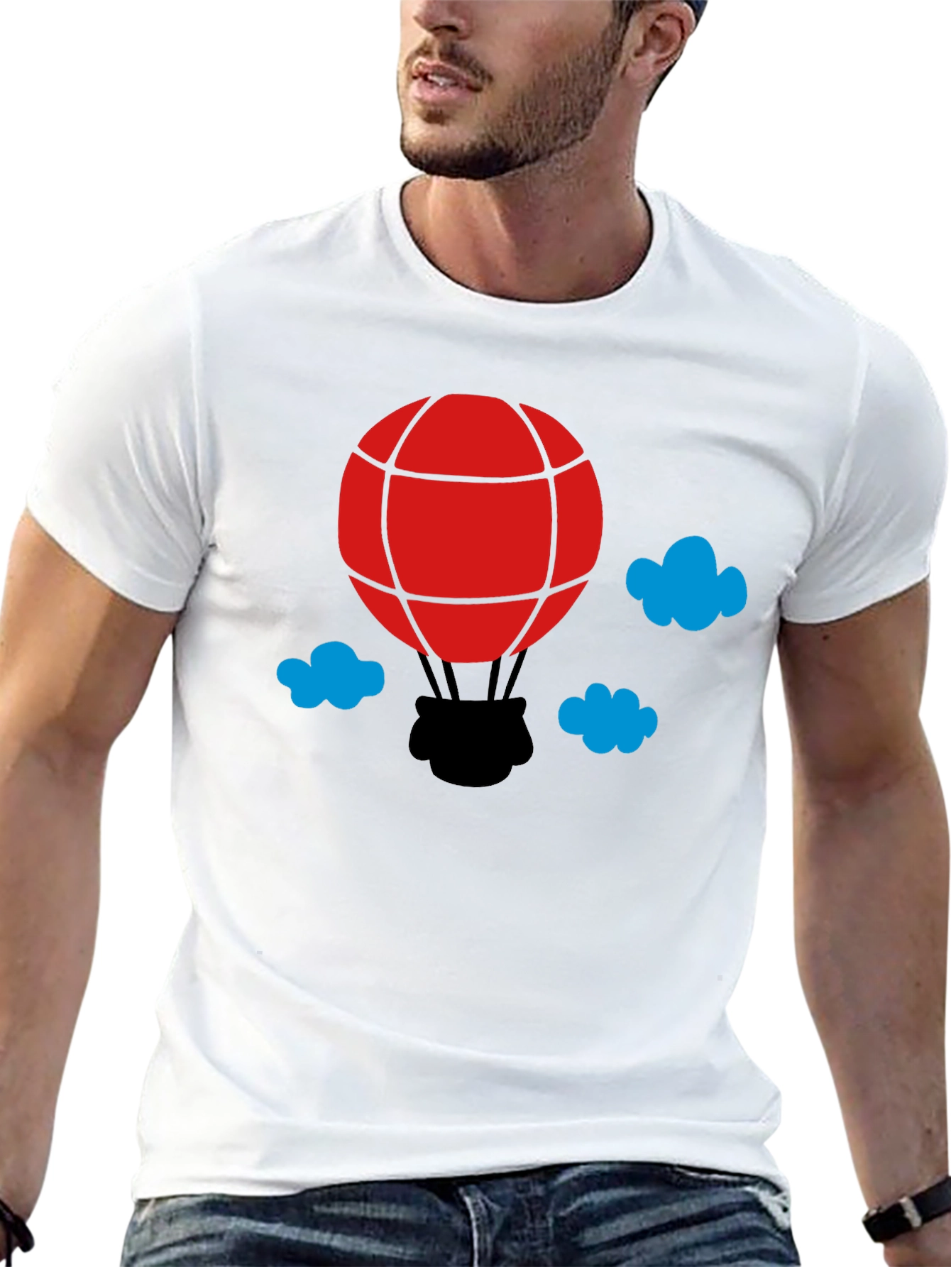 Balloon Graphic T-Shirt - Black Cotton Tee