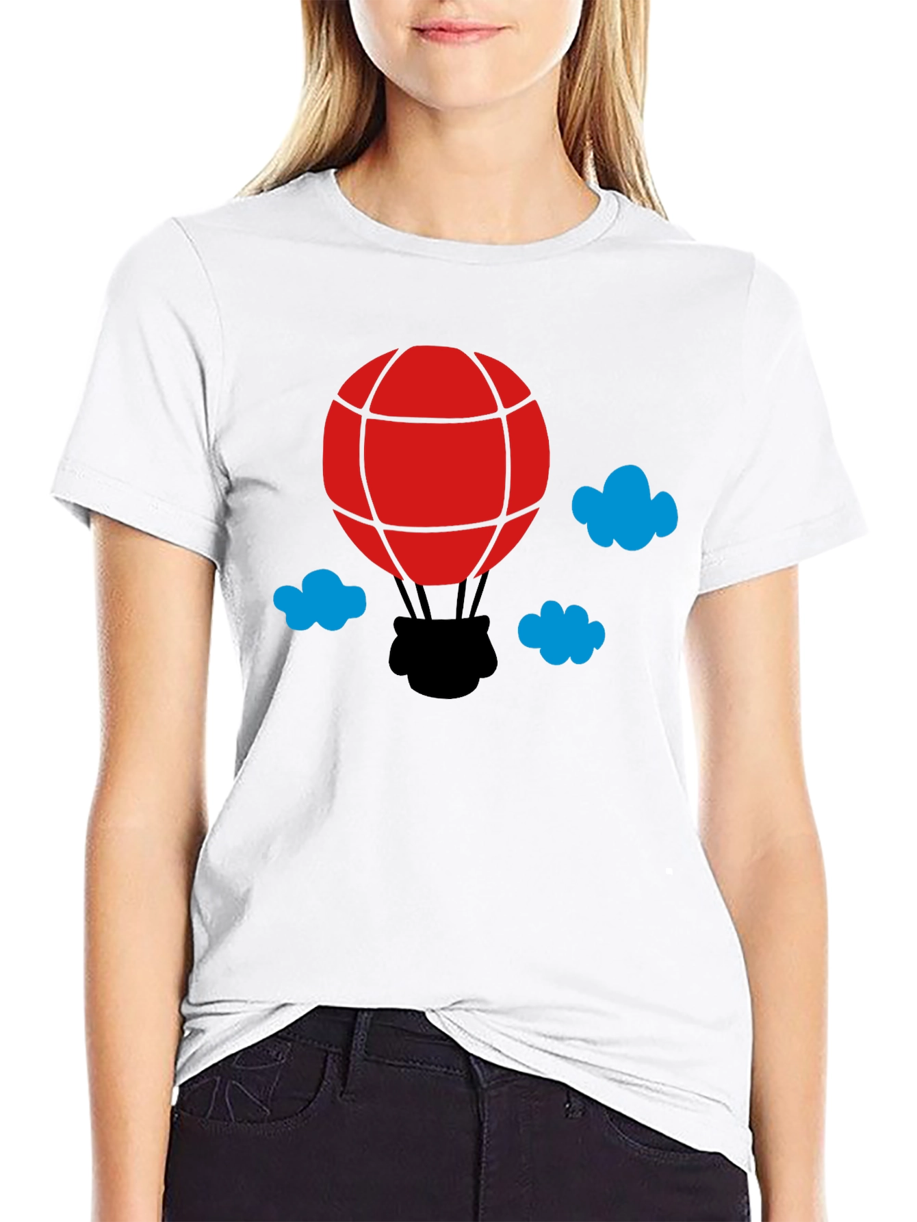 Balloon Graphic T-Shirt - Black Cotton Tee