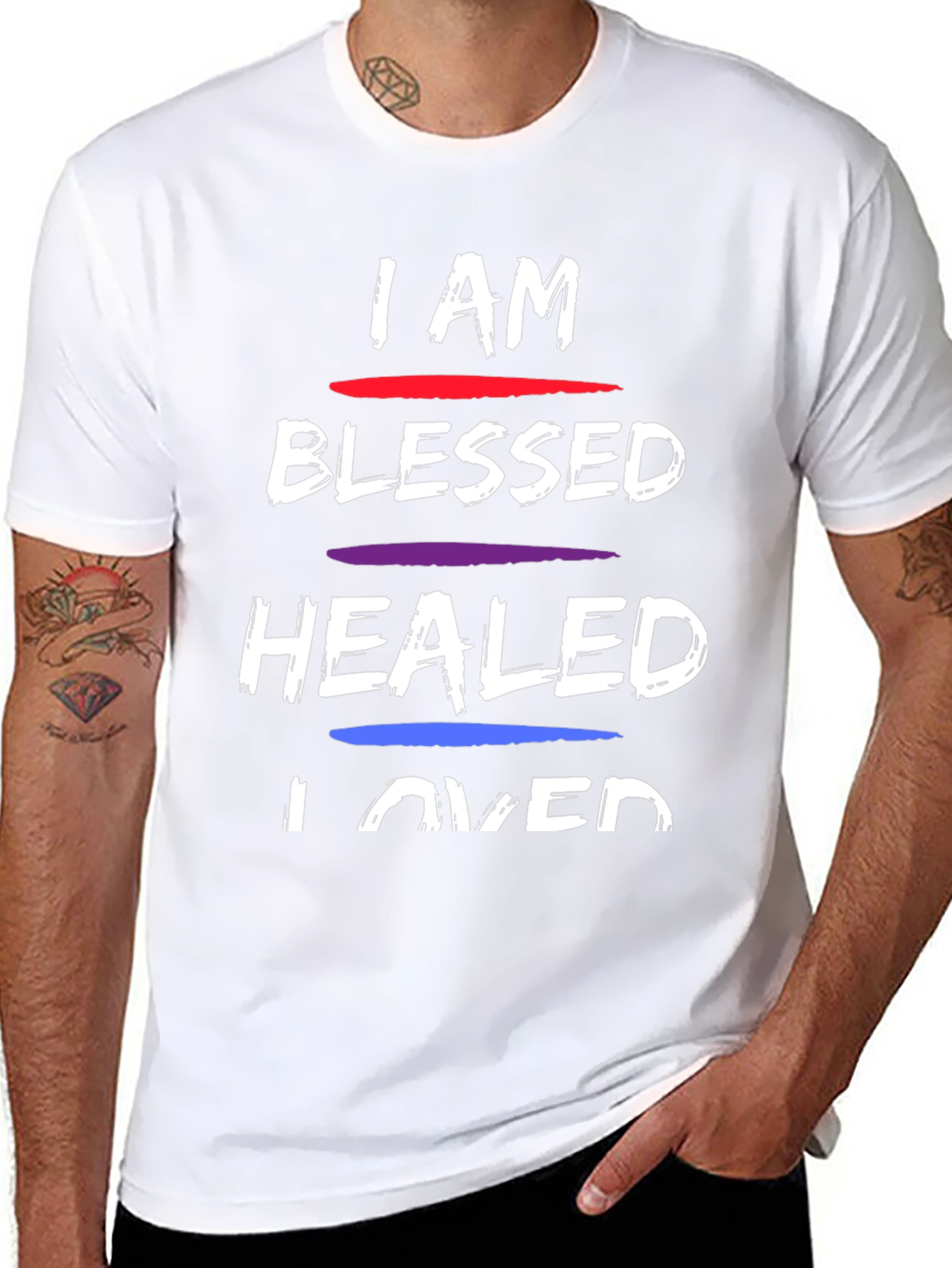 I AM Blessed Healed Loved Graphic T-Shirt