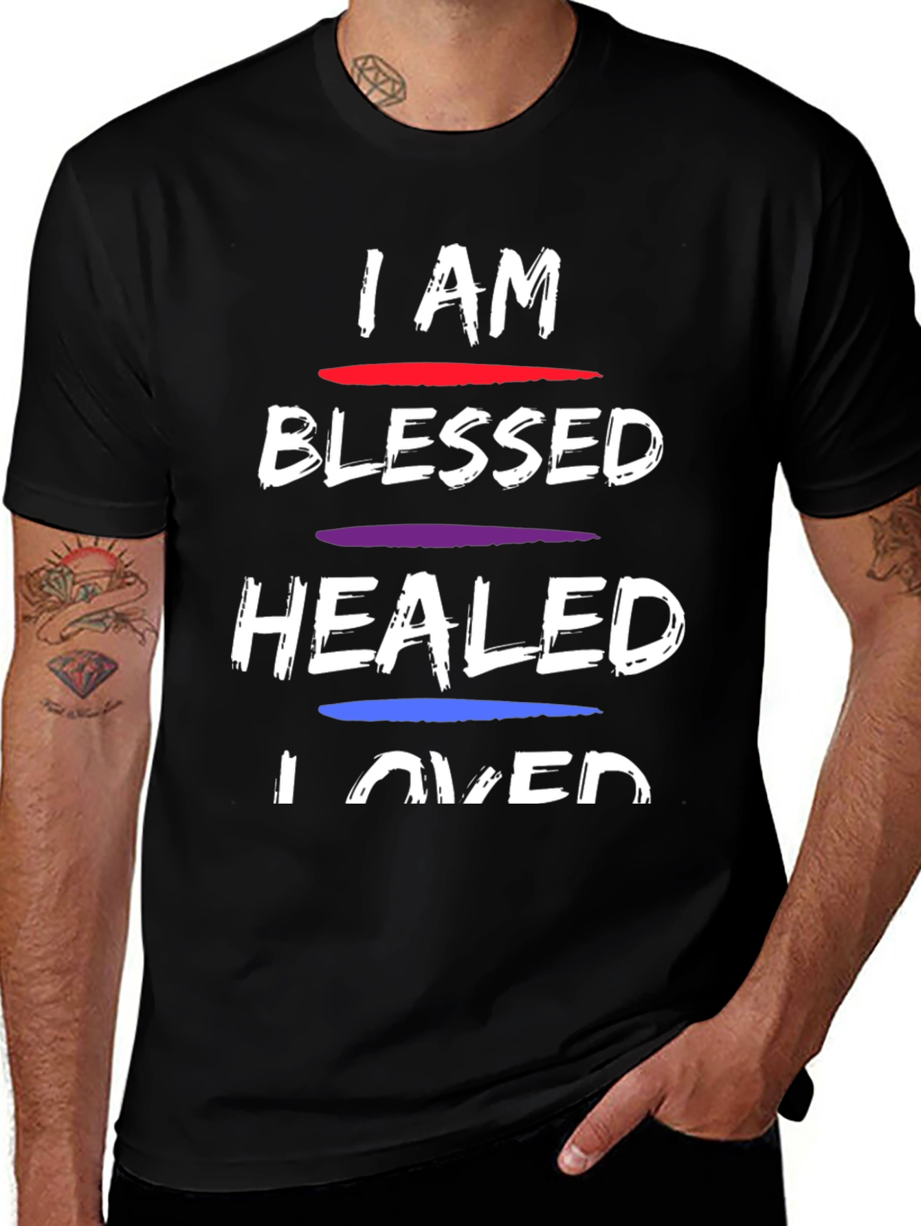 I AM Blessed Healed Loved Graphic T-Shirt
