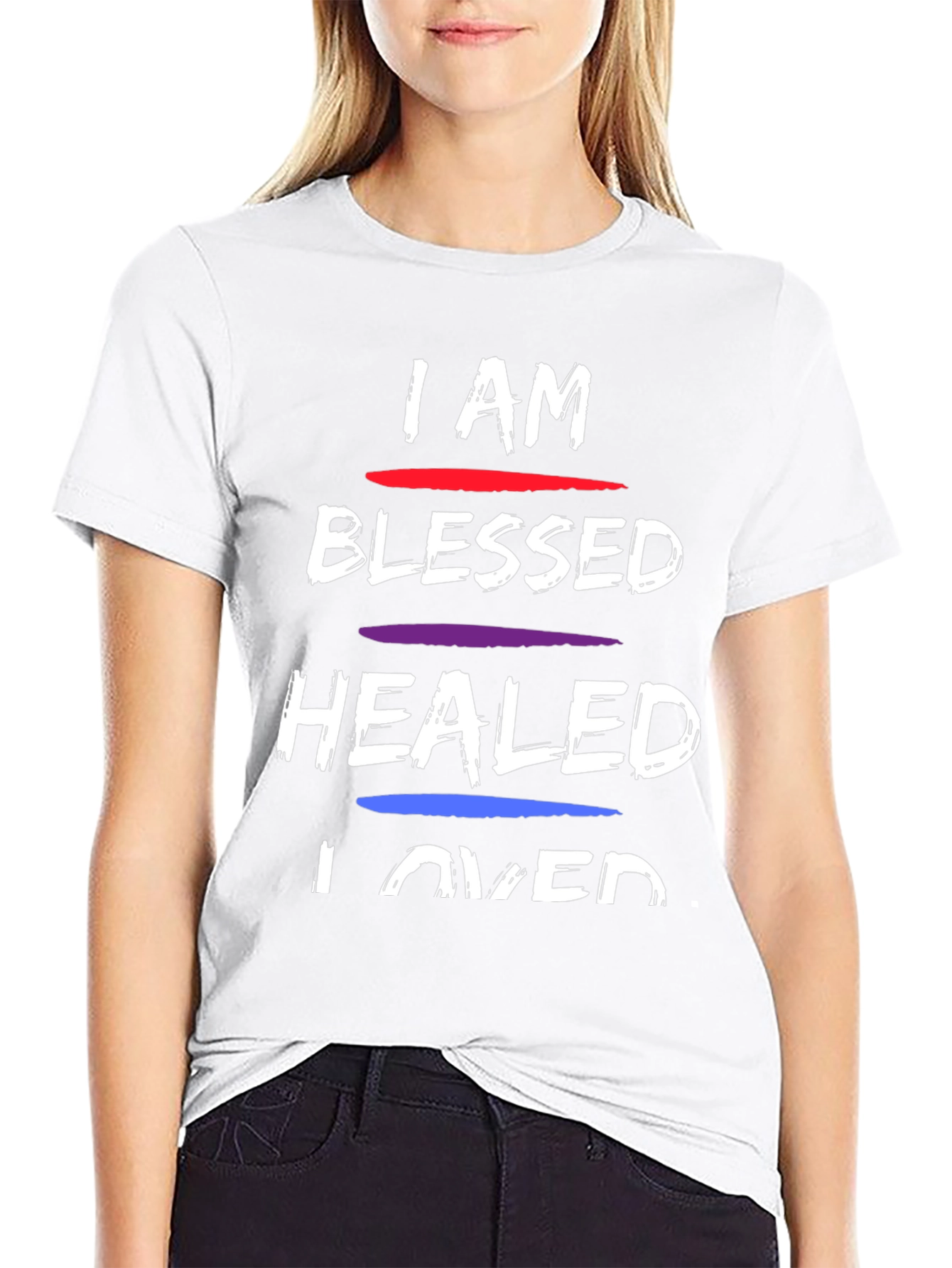 I AM Blessed Healed Loved Graphic T-Shirt